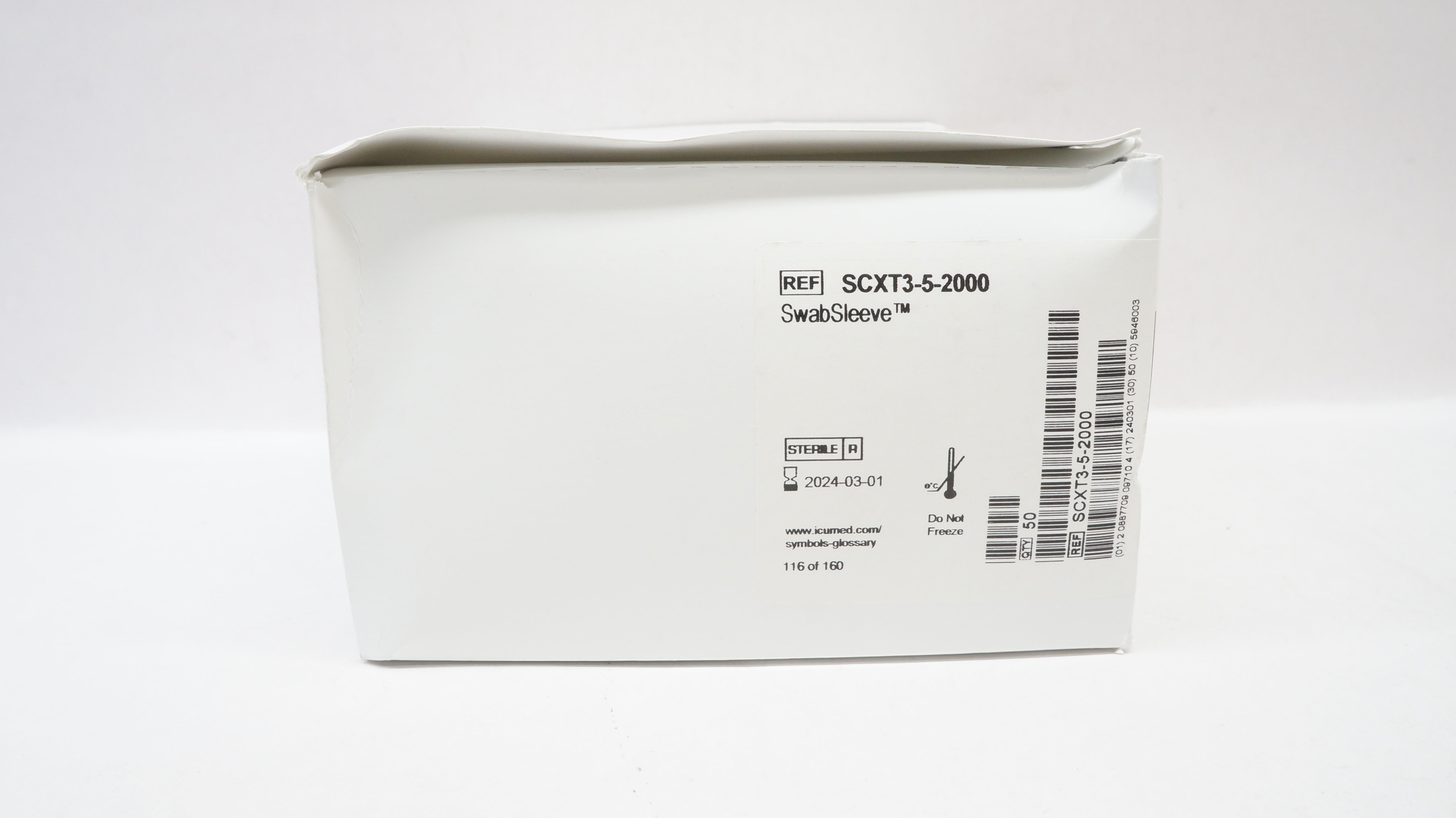 ICU Medical SCXT3-5-2000 Swab Sleeve Disinfecting Caps - Box of 50