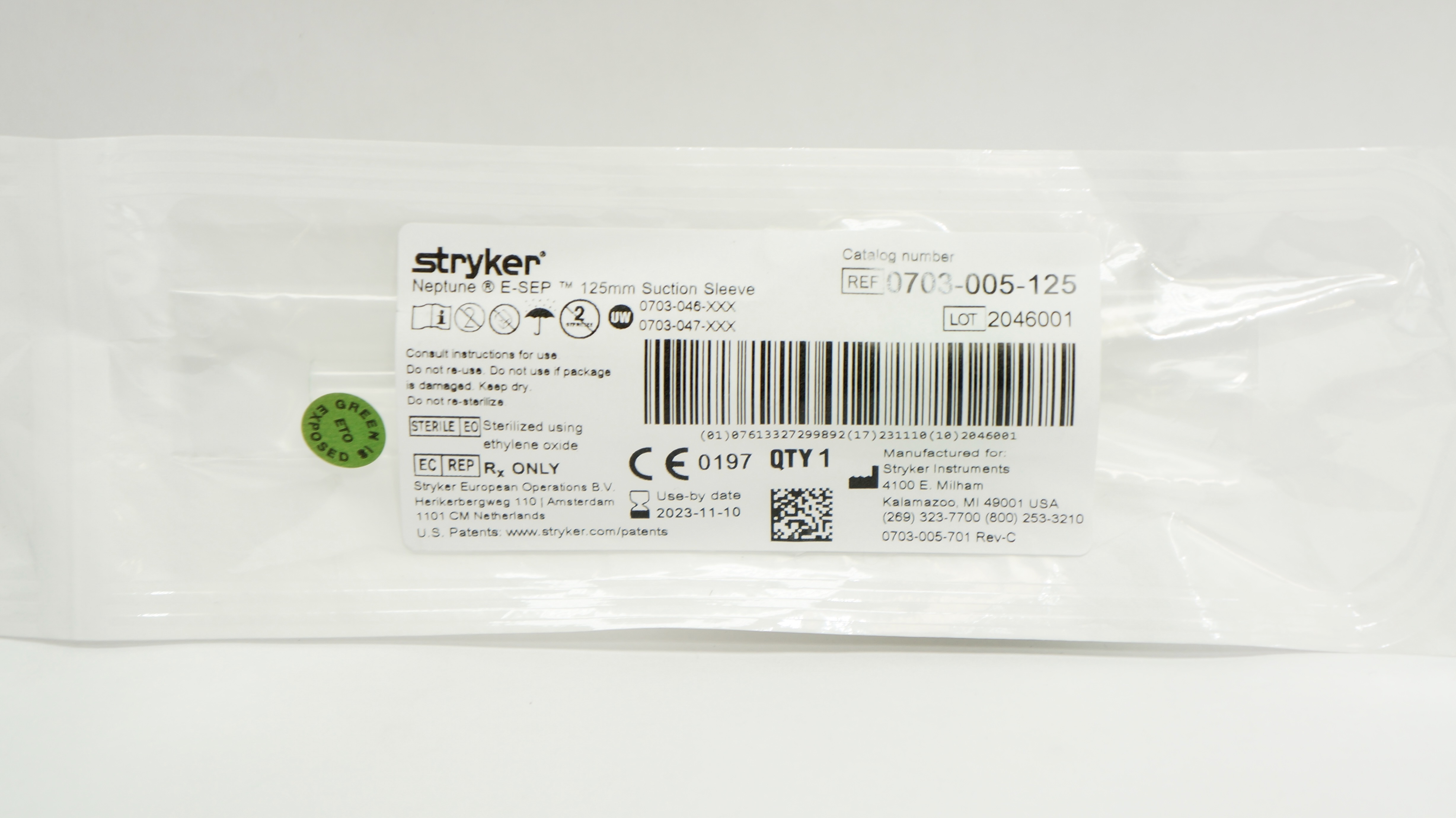 Stryker 0703-005-125 Neptune E-Sep 125mm Suction Sleeve (x)