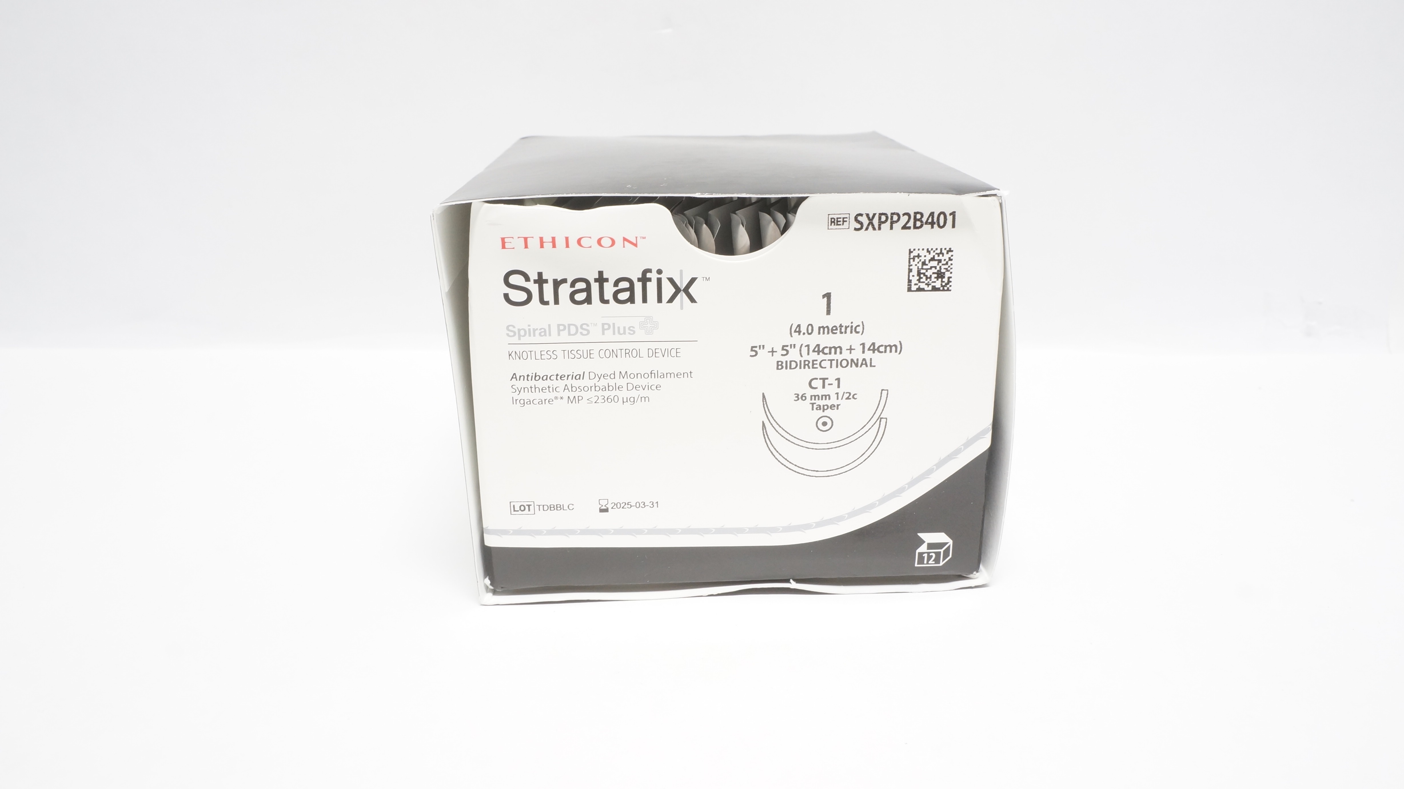 Ethicon SXPP2B401 1 Stratafix Spiral 5+5In Bidirectional CT-1 36mm (x)-Box of 12