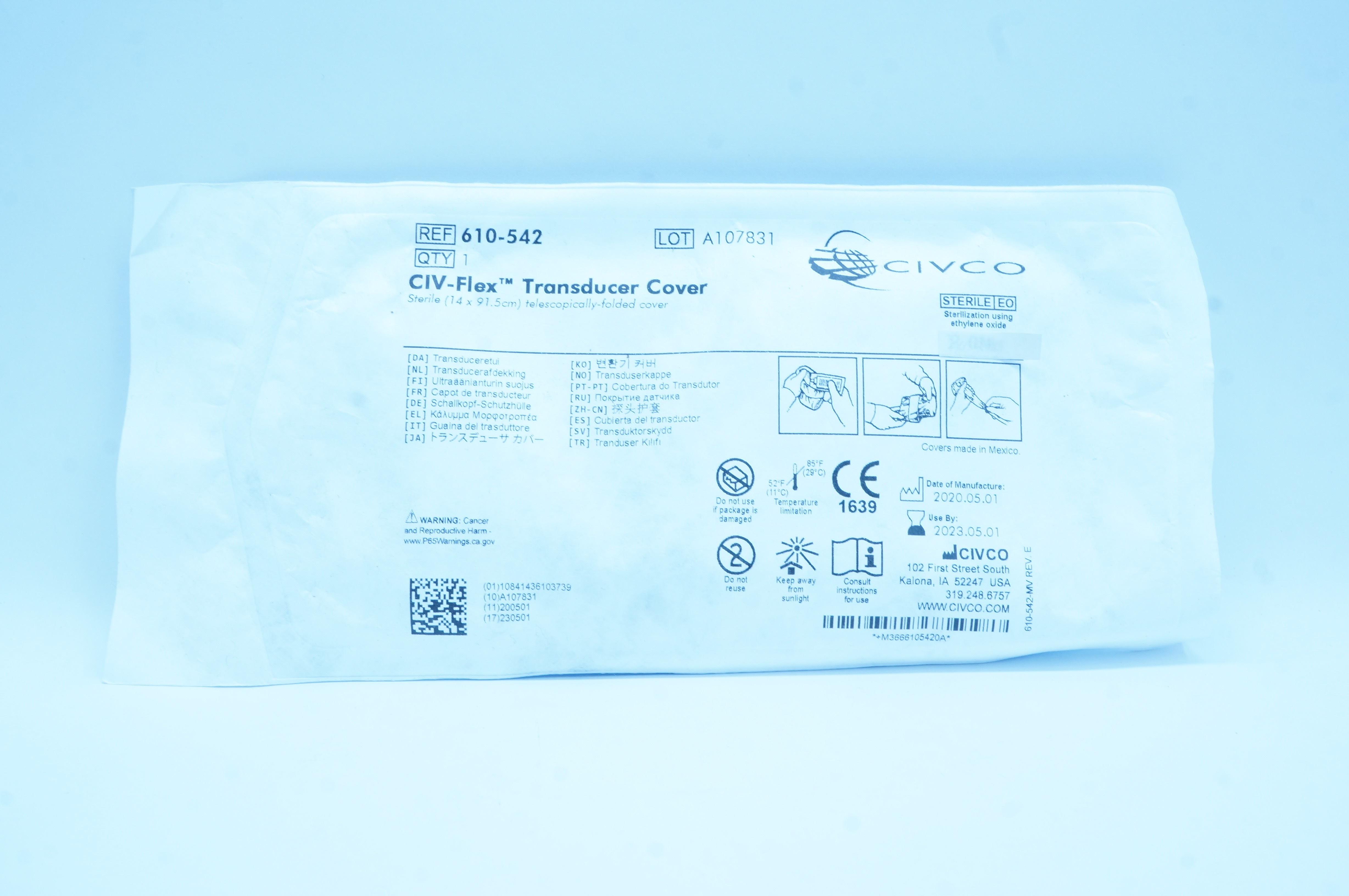 Civco 610-542 CIV-Flex Transducer Cover 14 x 91.5cm