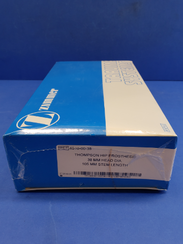 Zimmer 4010-00-38 Thompson Hip Prosthesis 38mm Head Diam., 105mm Stem Length (x)