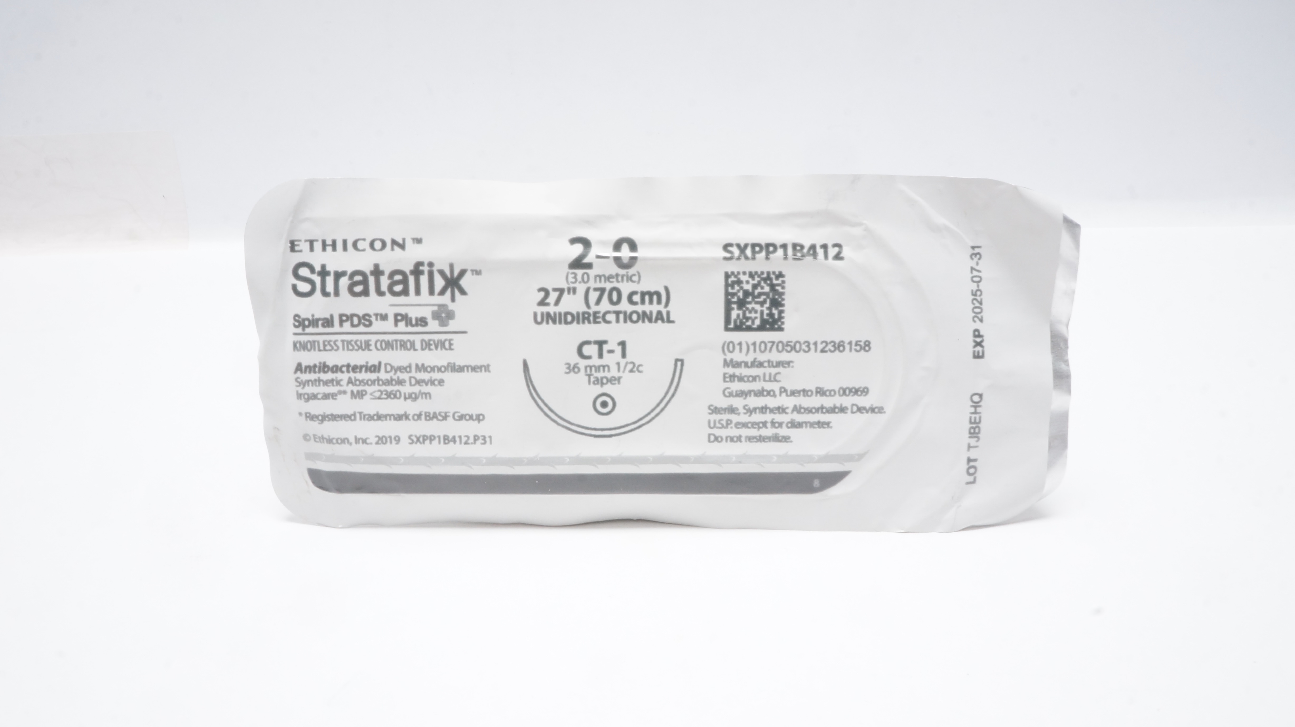 Ethicon SXPP1B412 2-0 Stratafix Stre CT-1 36mm 1/2c Taper, 27inch (x)