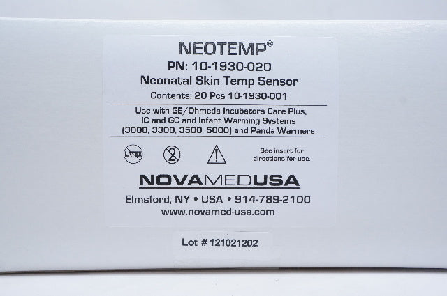 NovaMed 10-1930-020 NEOTEMP Neonatal Skin Temp Sensor - Case of 60