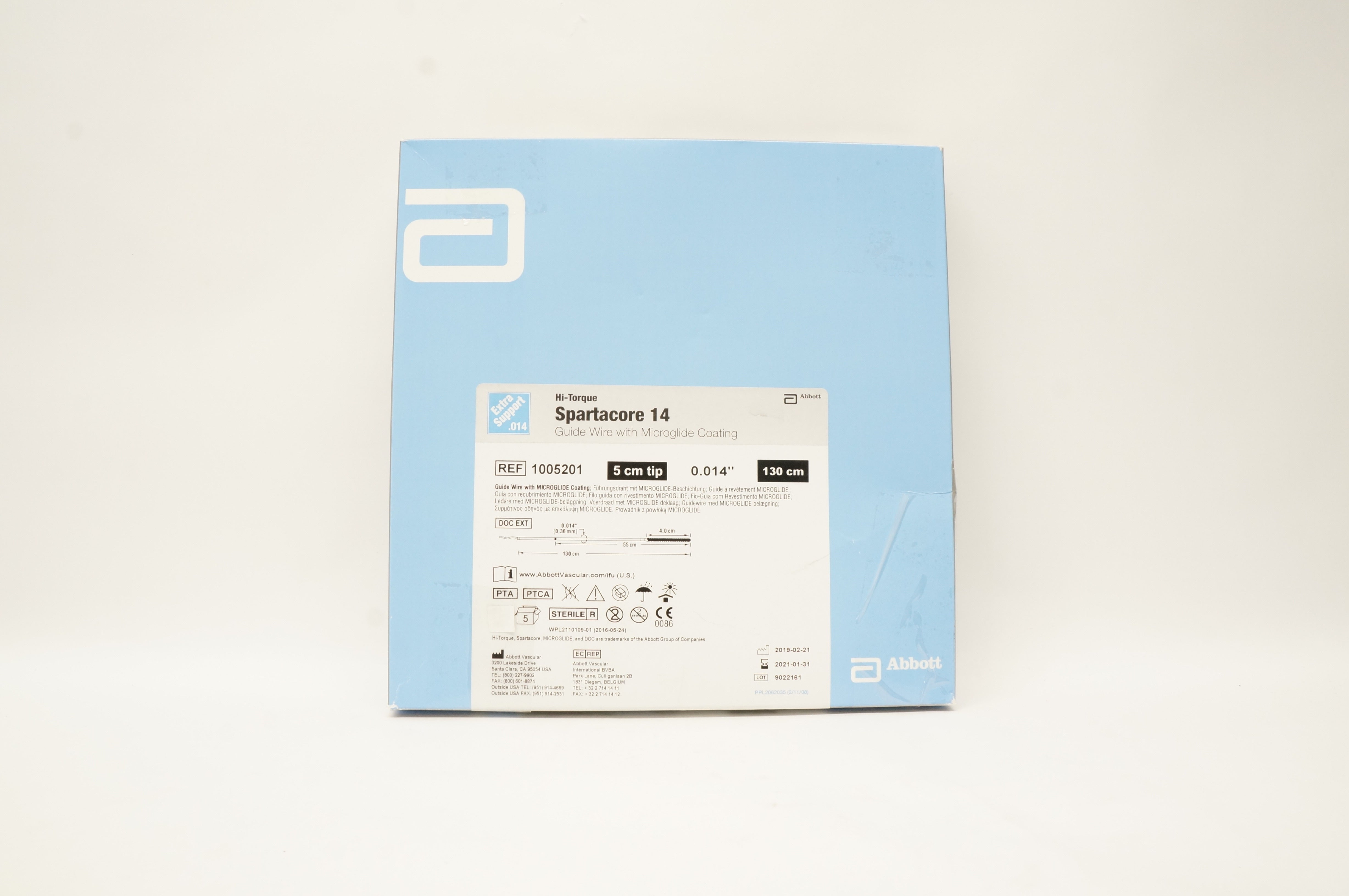 Abbott 1005201 Hi-Torque Guide Wire w/Coating 5cm x 0.014in x 130cm (x)-Box of 5
