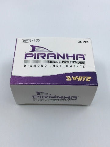 SS White 801-016CR Piranha Single Use Diamond, Round, Coarse ~ Box of 25