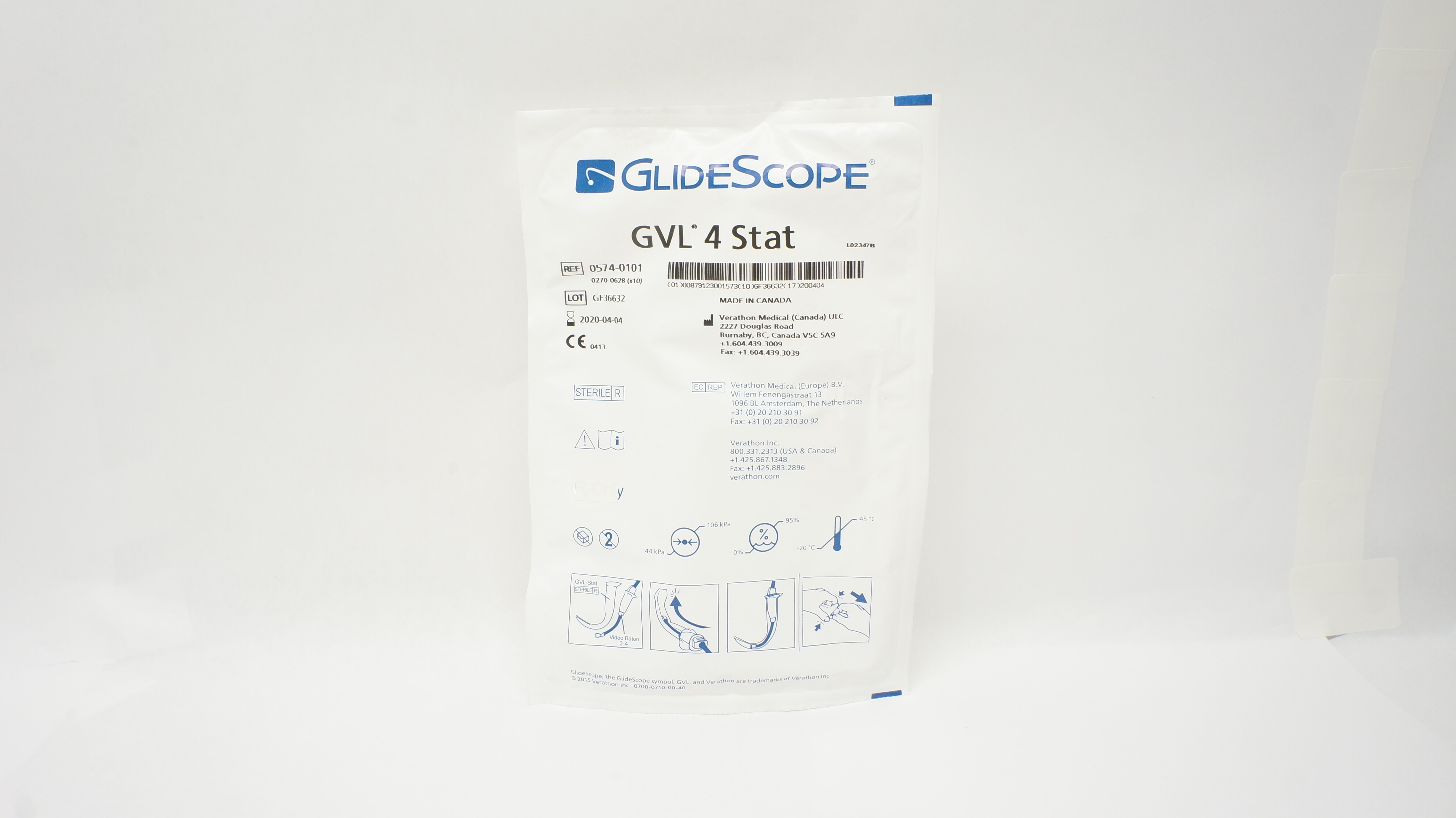 Verathon Medical 0574-0101 GlideScope GVL 4 Stat (x)