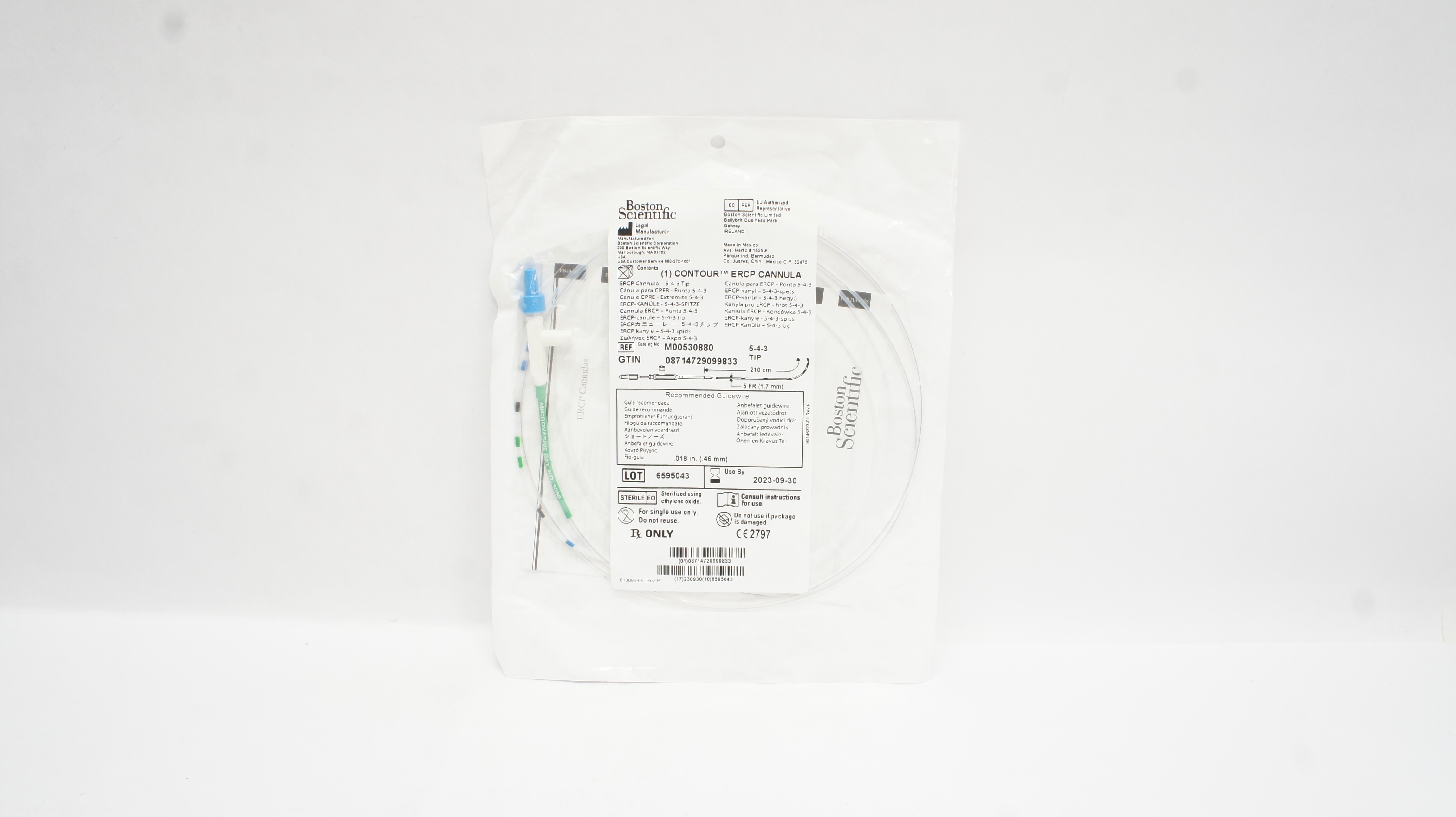 Boston Scientific M00530880 Contour ERCP Cannula 5-4-3 Tip 5 Fr. x 210 cm (x)