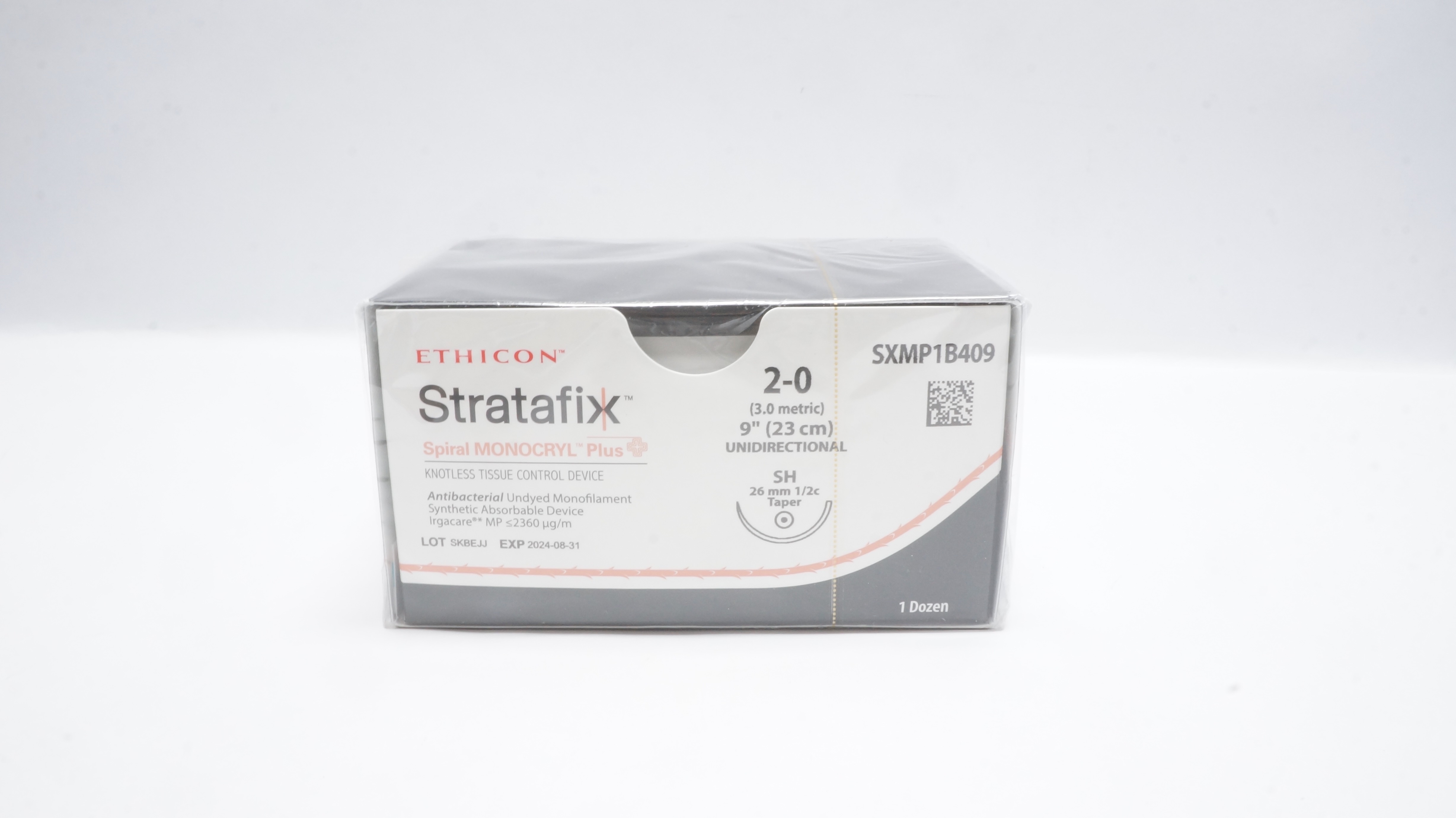 Ethicon SXMP1B409 2-0 STRATAFIX Spiral MONOCRYL SH 26mm Taper, 9in (x)-Box of 12