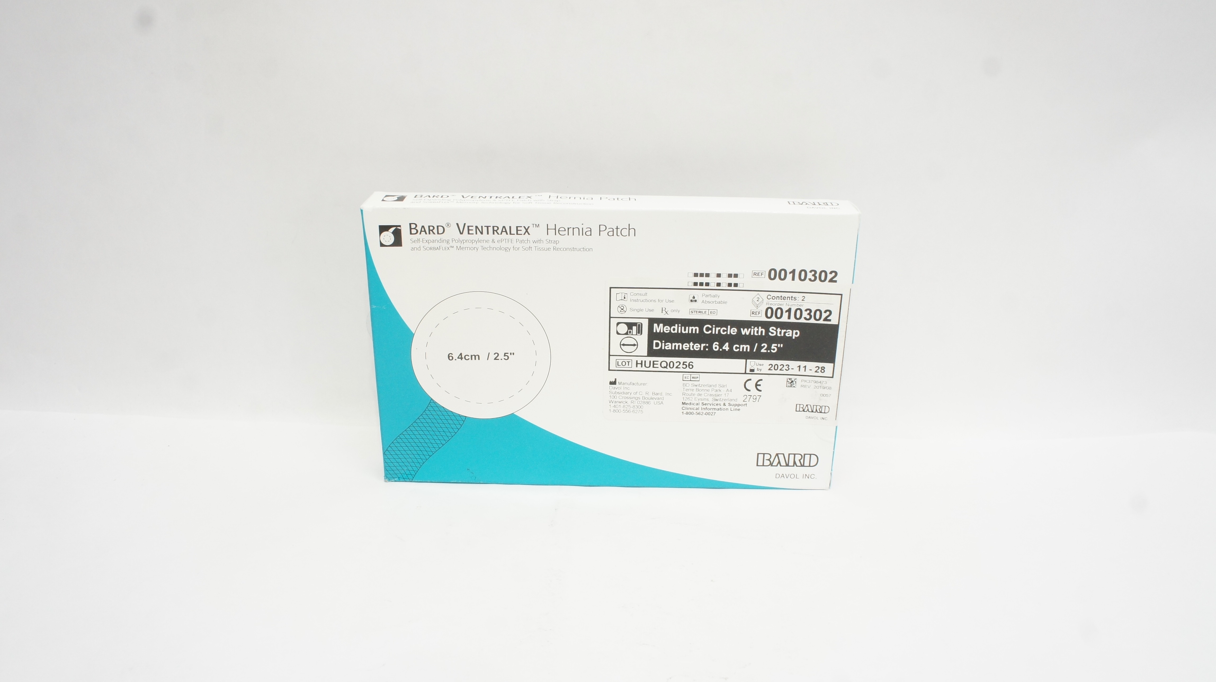 Bard 0010302 Ventralex Hernia Patch 2.5inch Medium (x) - Box of 1