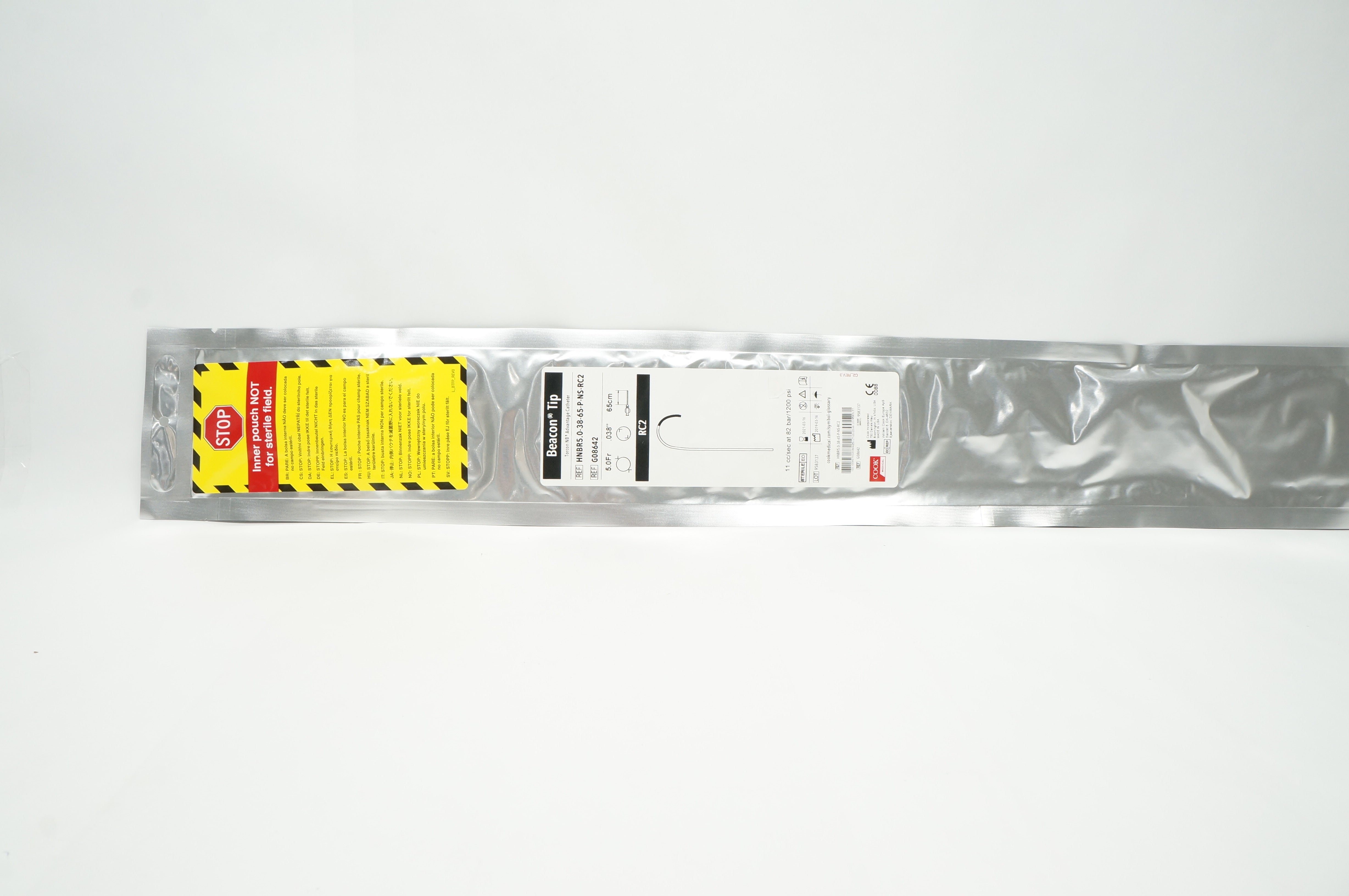Cook Medical G08642 Beacon Tip Torcon NB Advantage Cath. RC2, 5.0Fr. x 65cm (x)