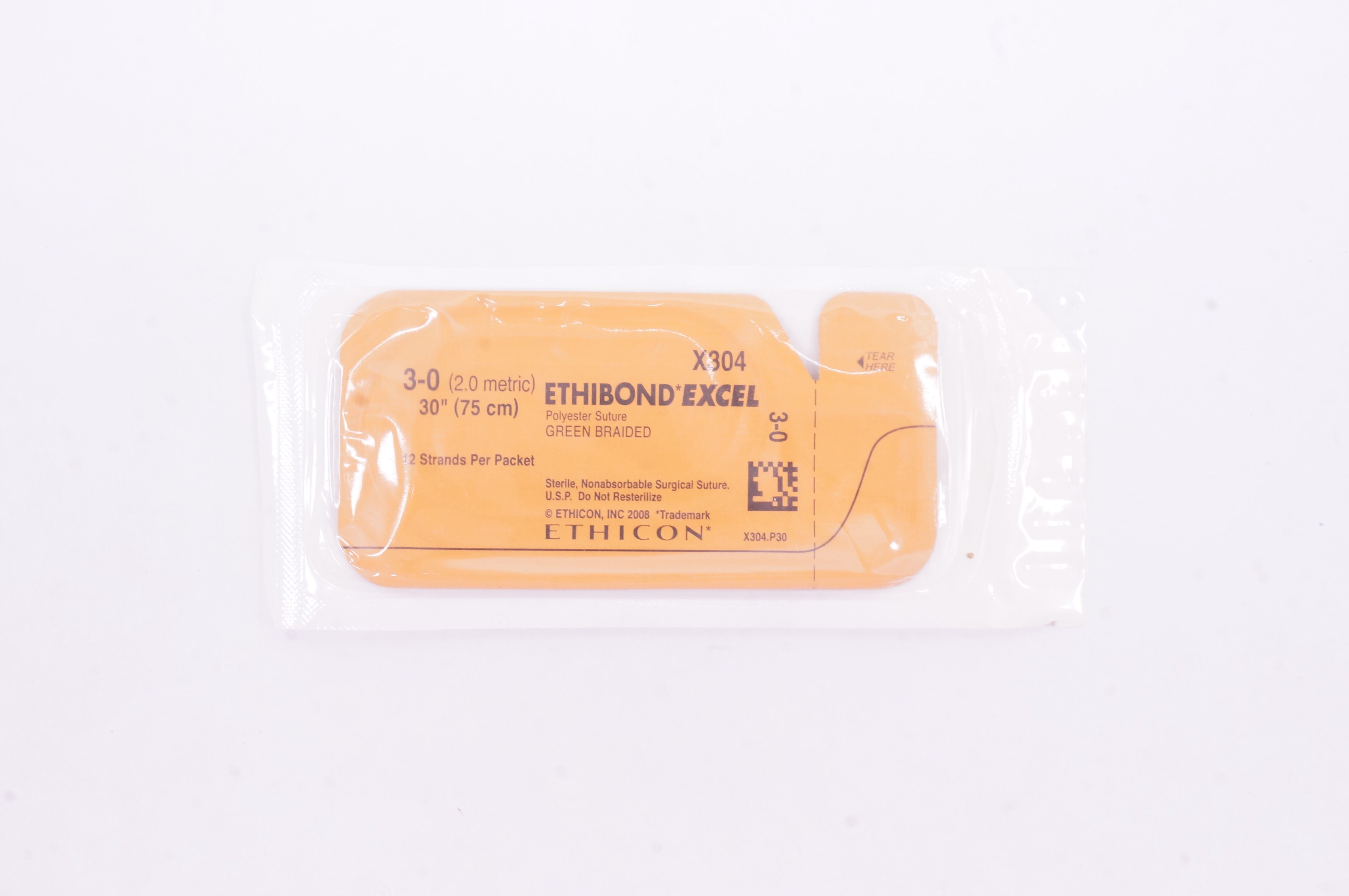 Ethicon X304 3-0 Ethibond Excel Polyester Stre. Green Braided 30 inch (x)