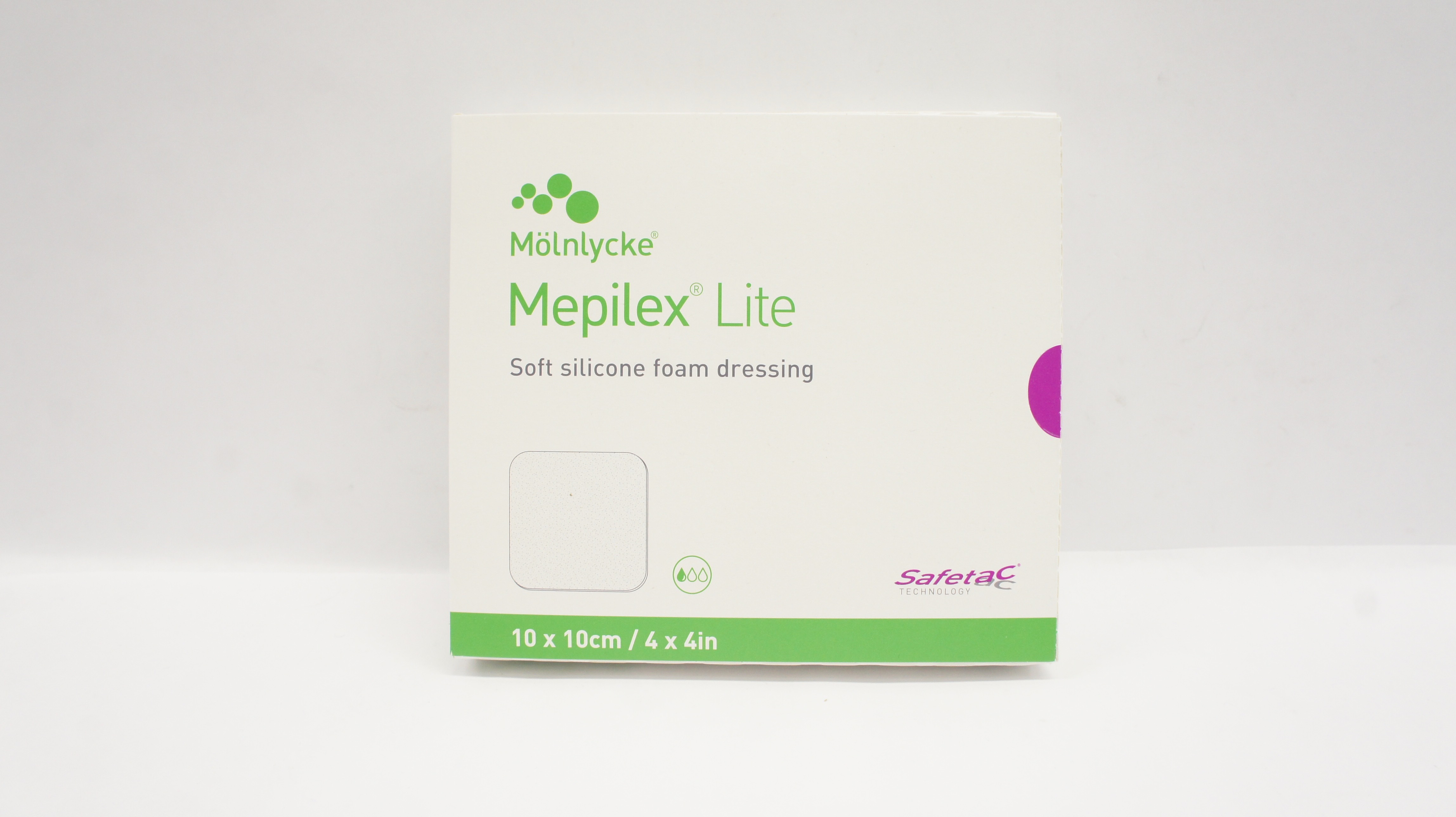 Molnlycke 284190 Mepilex Lite Soft Silicone Foam Dressing 4 x 4inch - Box of 5