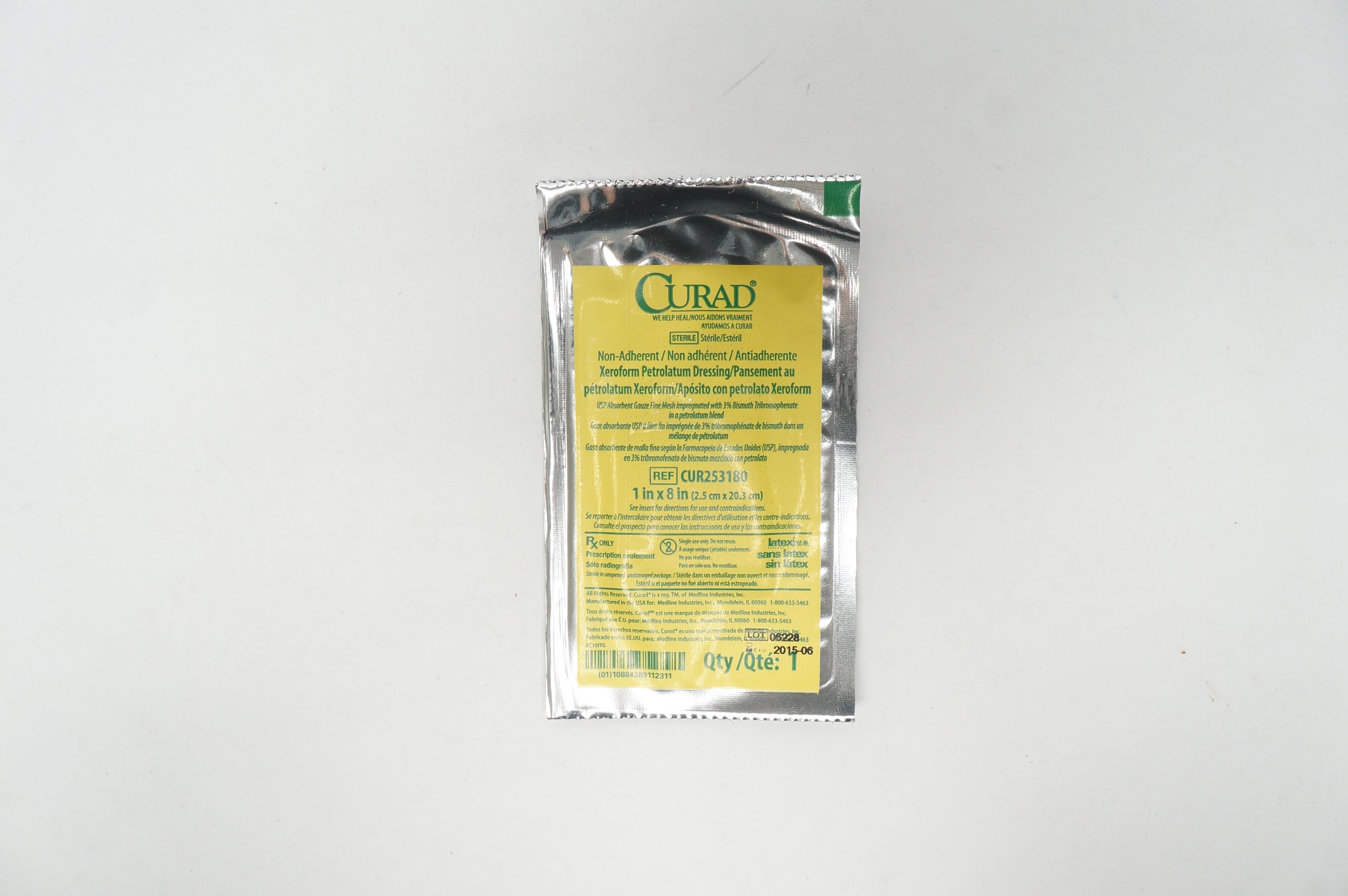 Medline CUR253180 Curad Xeroform Petrolatum Dressing 1 x 8inch (x)
