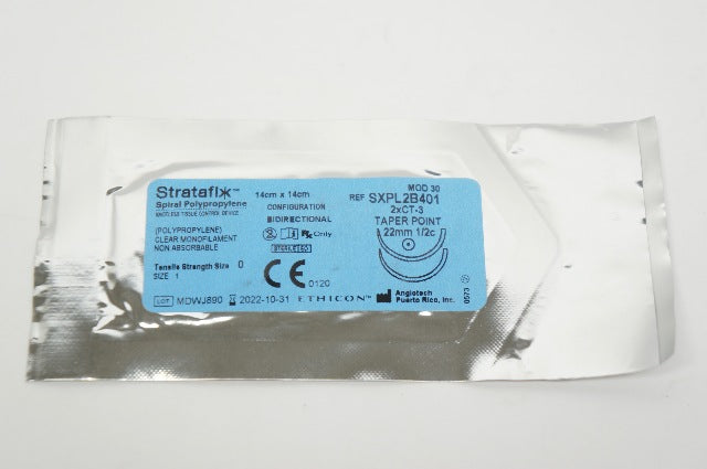 Ethicon SXPL2B401 Stratafix Bidirectional 2xCT-3 22mm 1/2c 14x14cm  Size 1 (x)