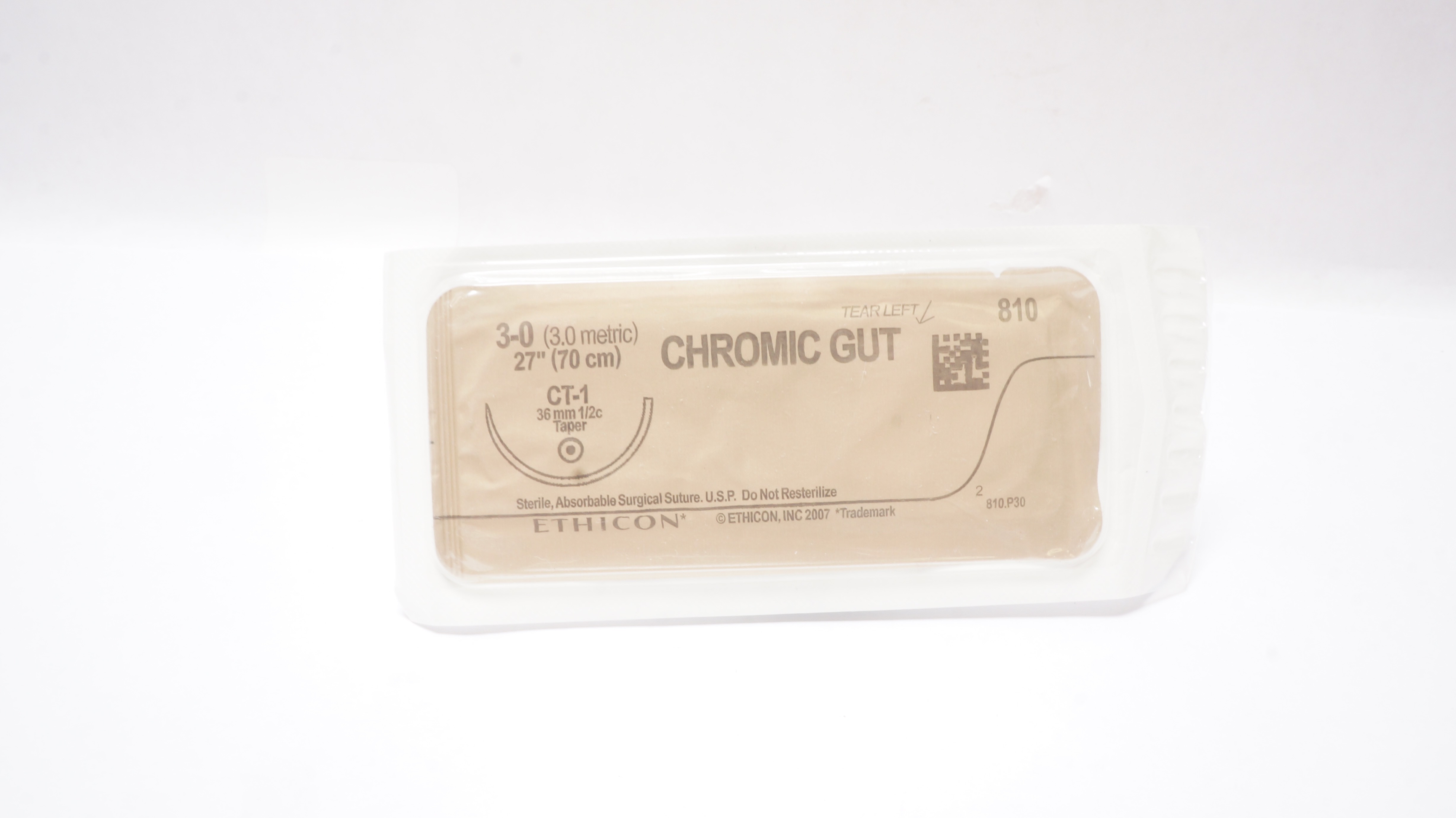 Ethicon 810 3-0 Chromic Gut Surgical Stre CT-1 36mm 1/2c Taper, 27inch (x)