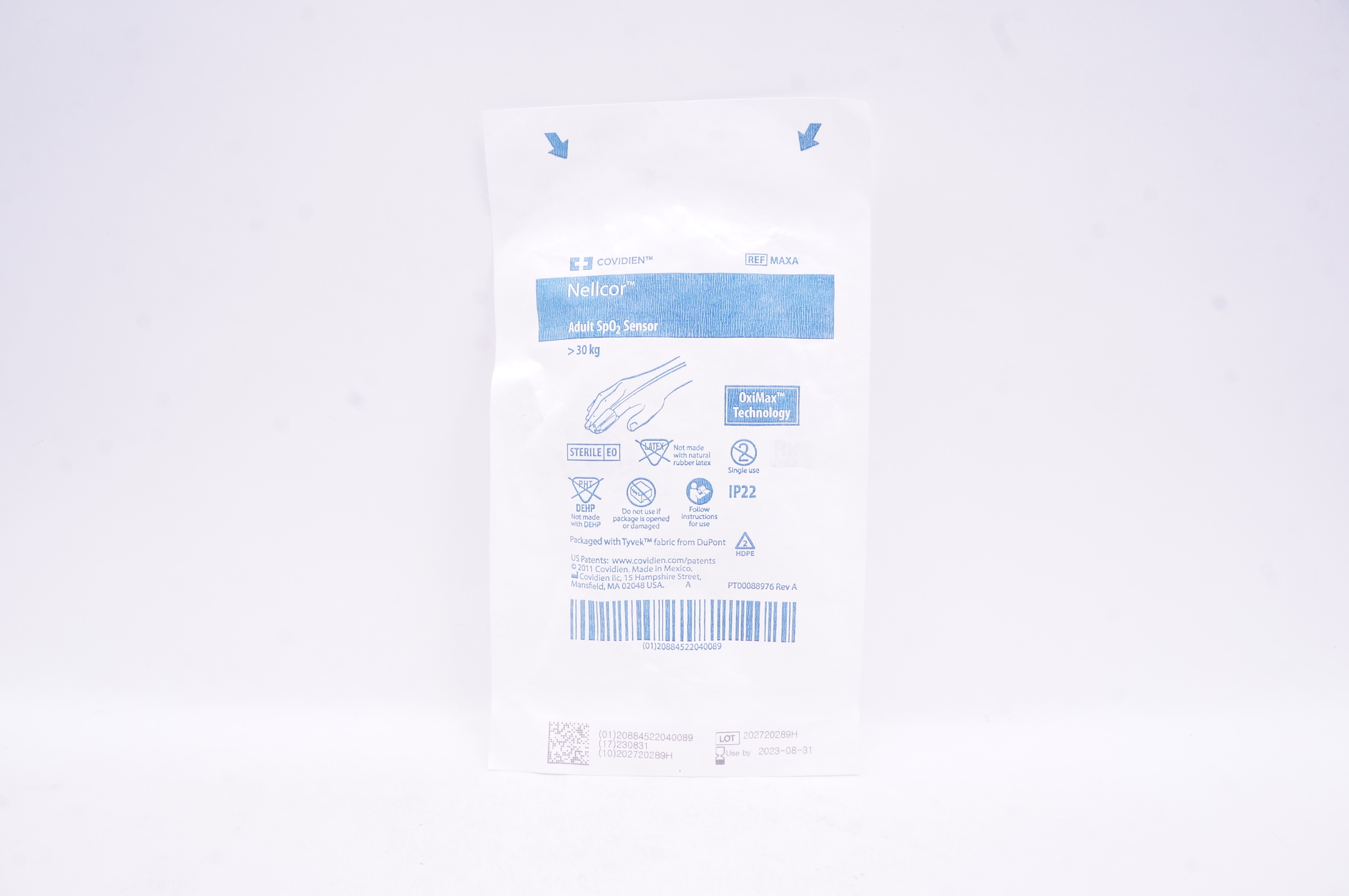 Covidien MAXA Nellcor Adult SpO2 Sensor >30kg