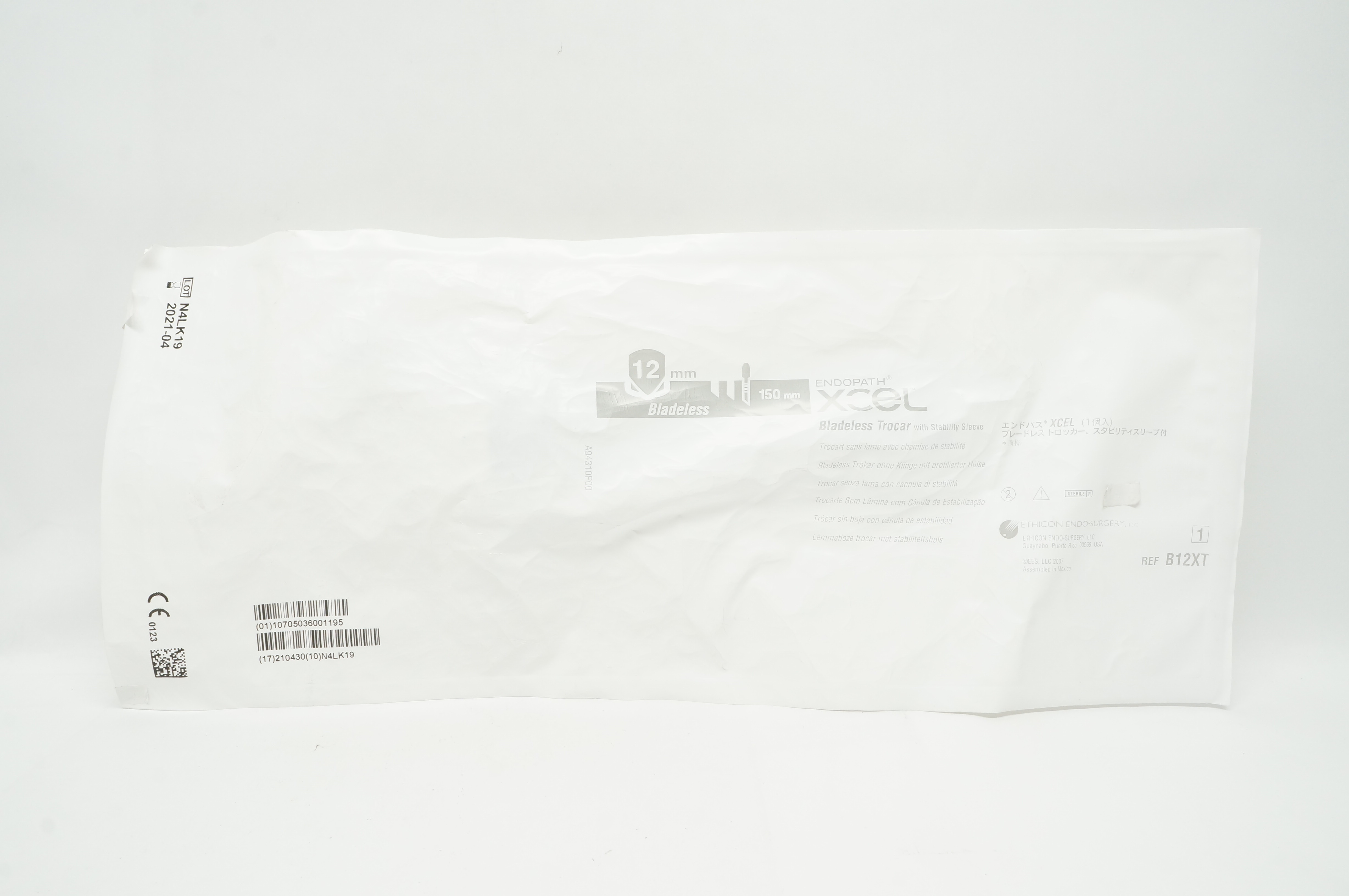 Ethicon B12XT Endopath XCEL Bladeless Trocar W/ Stability Sleeve 12mm x 150mm(x)