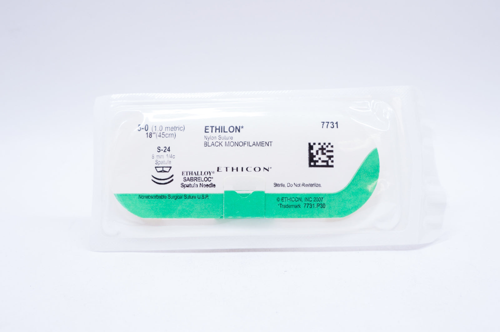 Ethicon 7731 5-0 ETHILON, S-24, 8mm 1/4c Spatula, 18inch (x) - Lot of 6