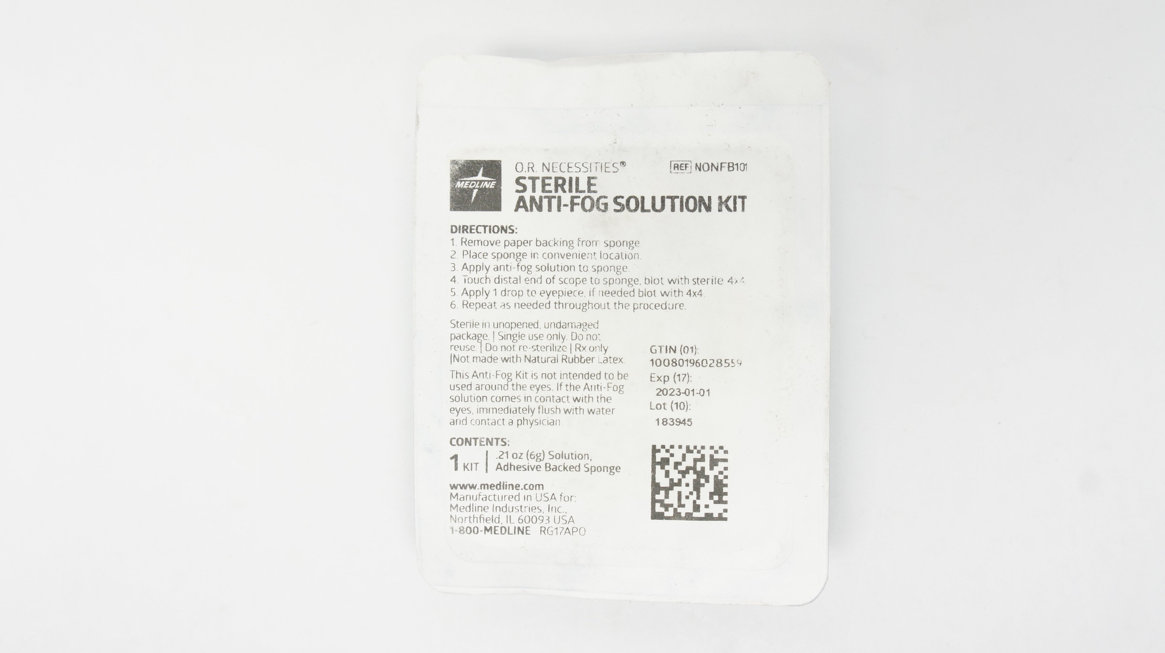 Medline NONFB101 Anti-Fog Solution Anti-Fog Kit, 21oz