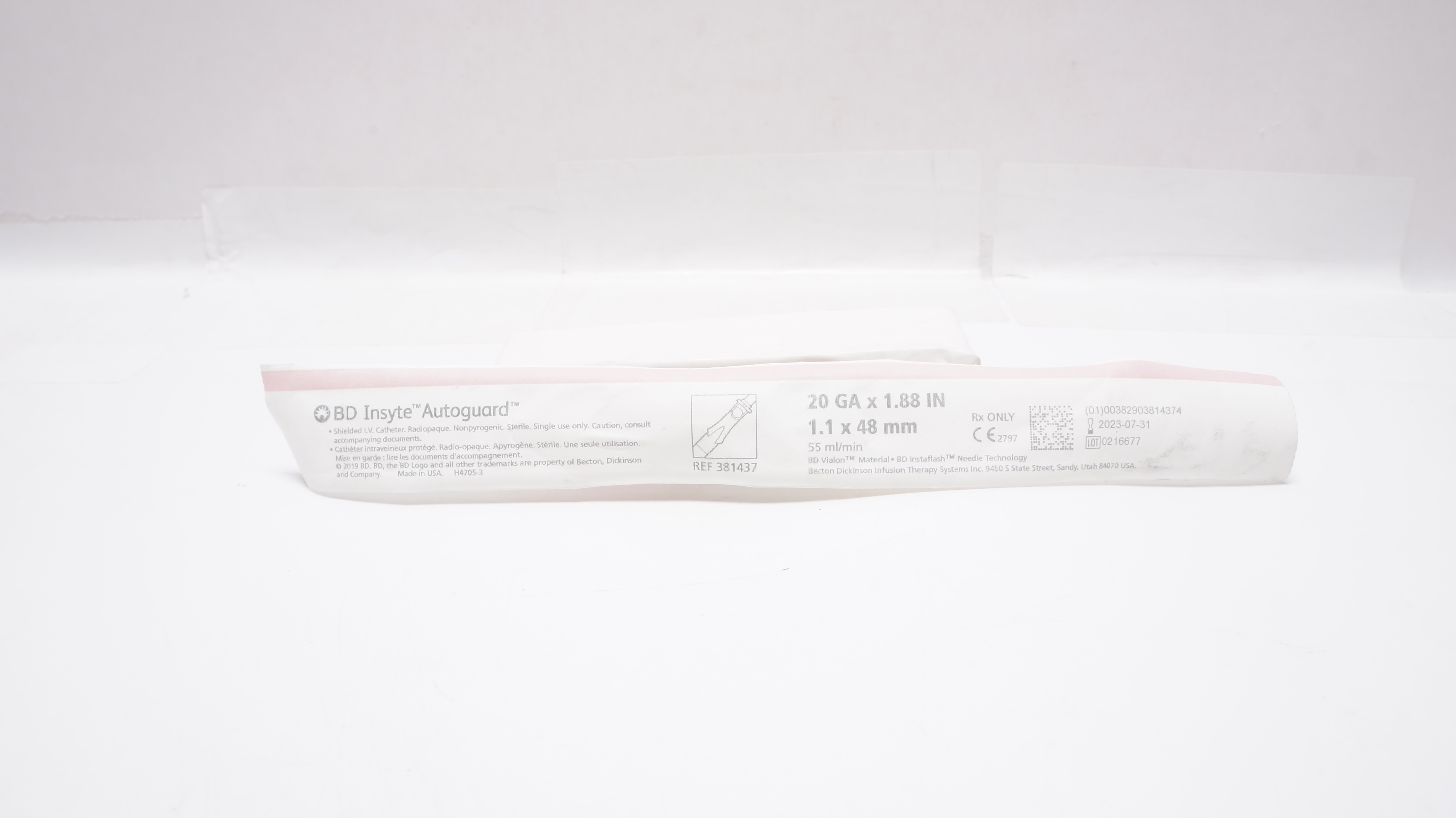 BD 381437 Insyte Autoguard Shielded IV Cath. 20Ga x 1.88inch (x)