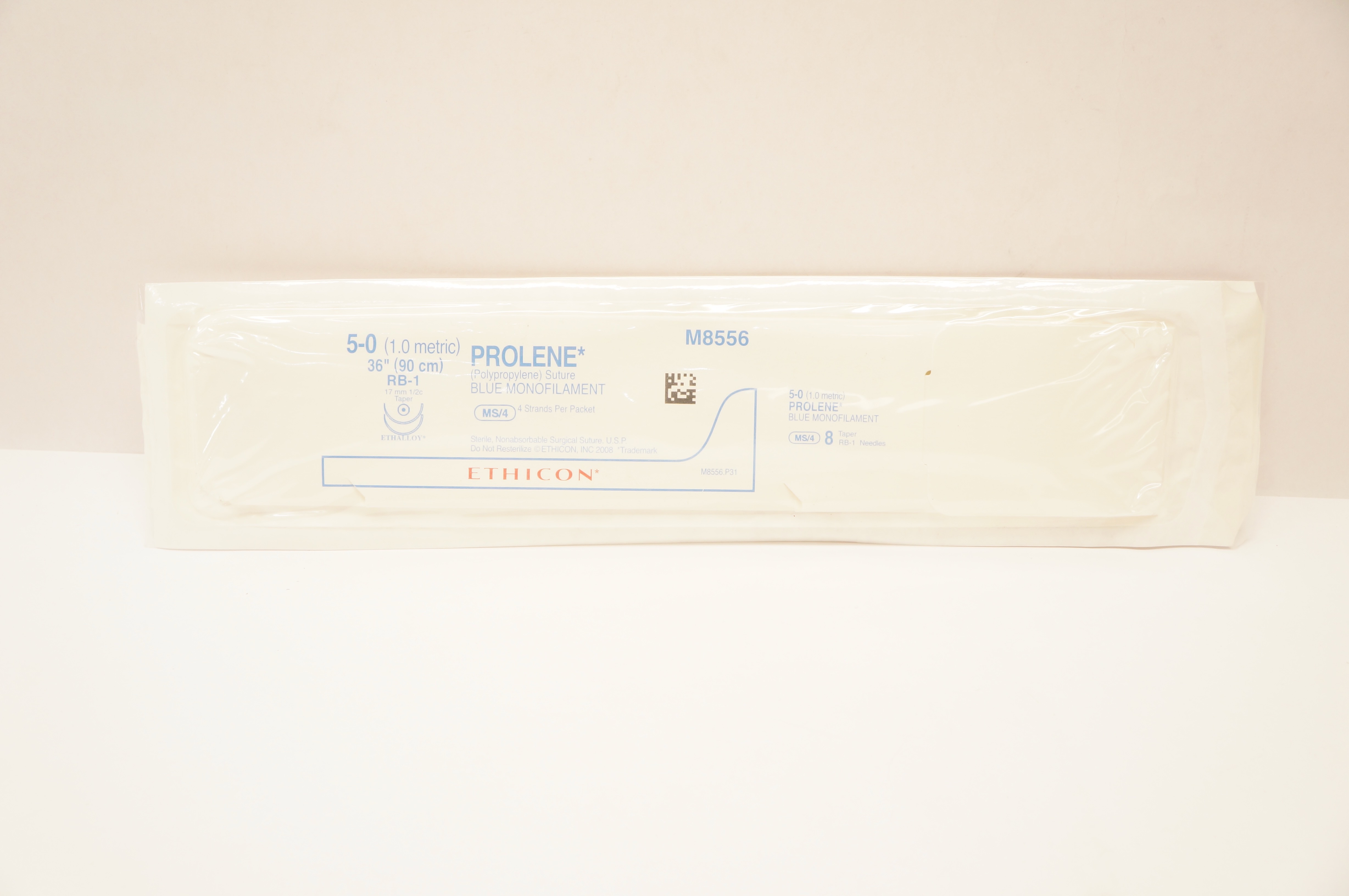 Ethicon M8556 5-0 PROLENE Polypropylene Stre RB-1 17mm 1/2c Taper, 36inch (x)