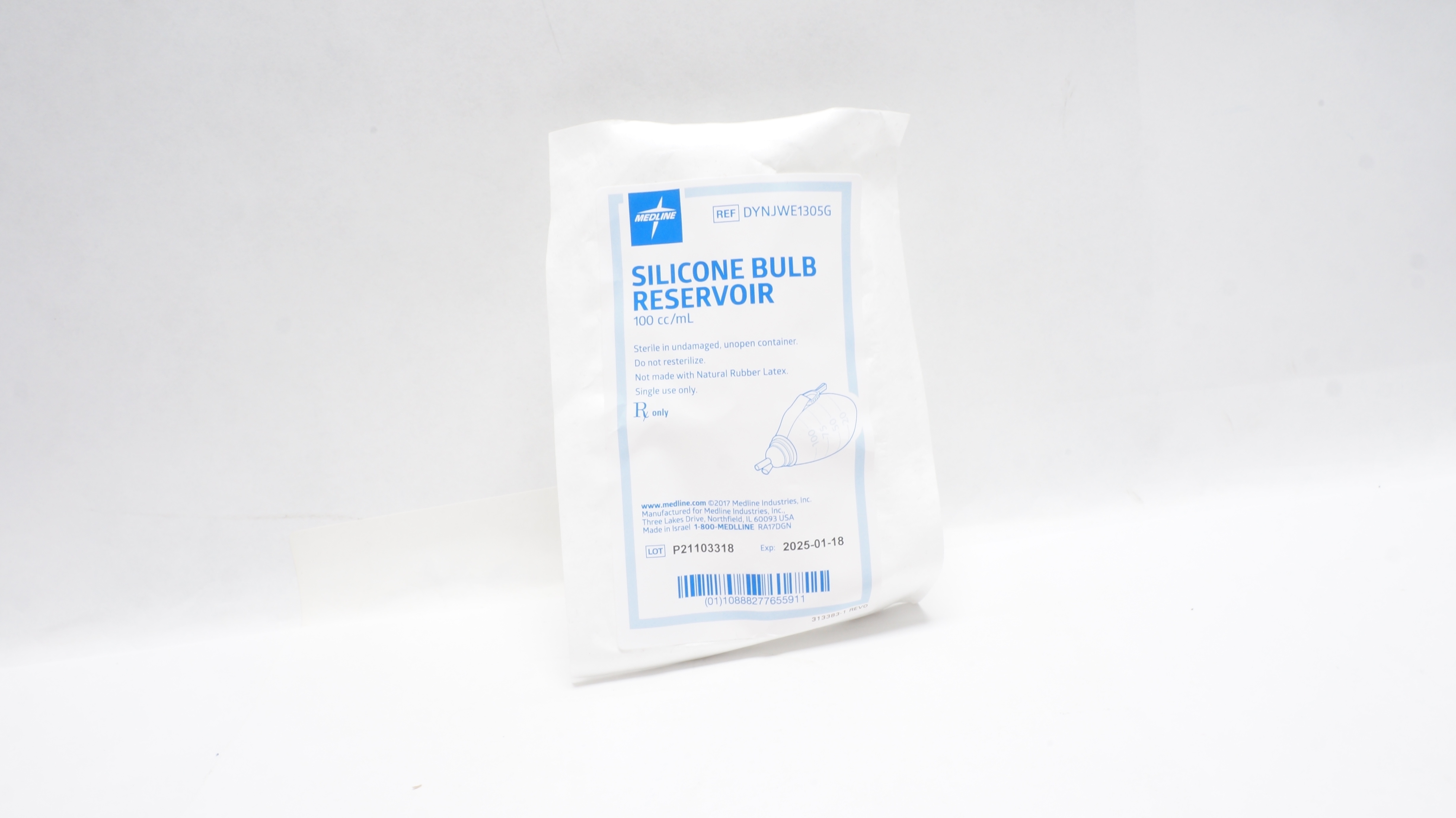 Medline DYNJWE1305G Silicone Bulb Reservoir 100cc/mL
