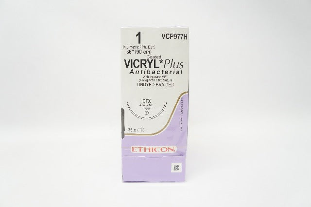 Ethicon VCP977H Vicryl Plus Stre CTX 48mm 1/2c Taper 36in.- Box of 36
