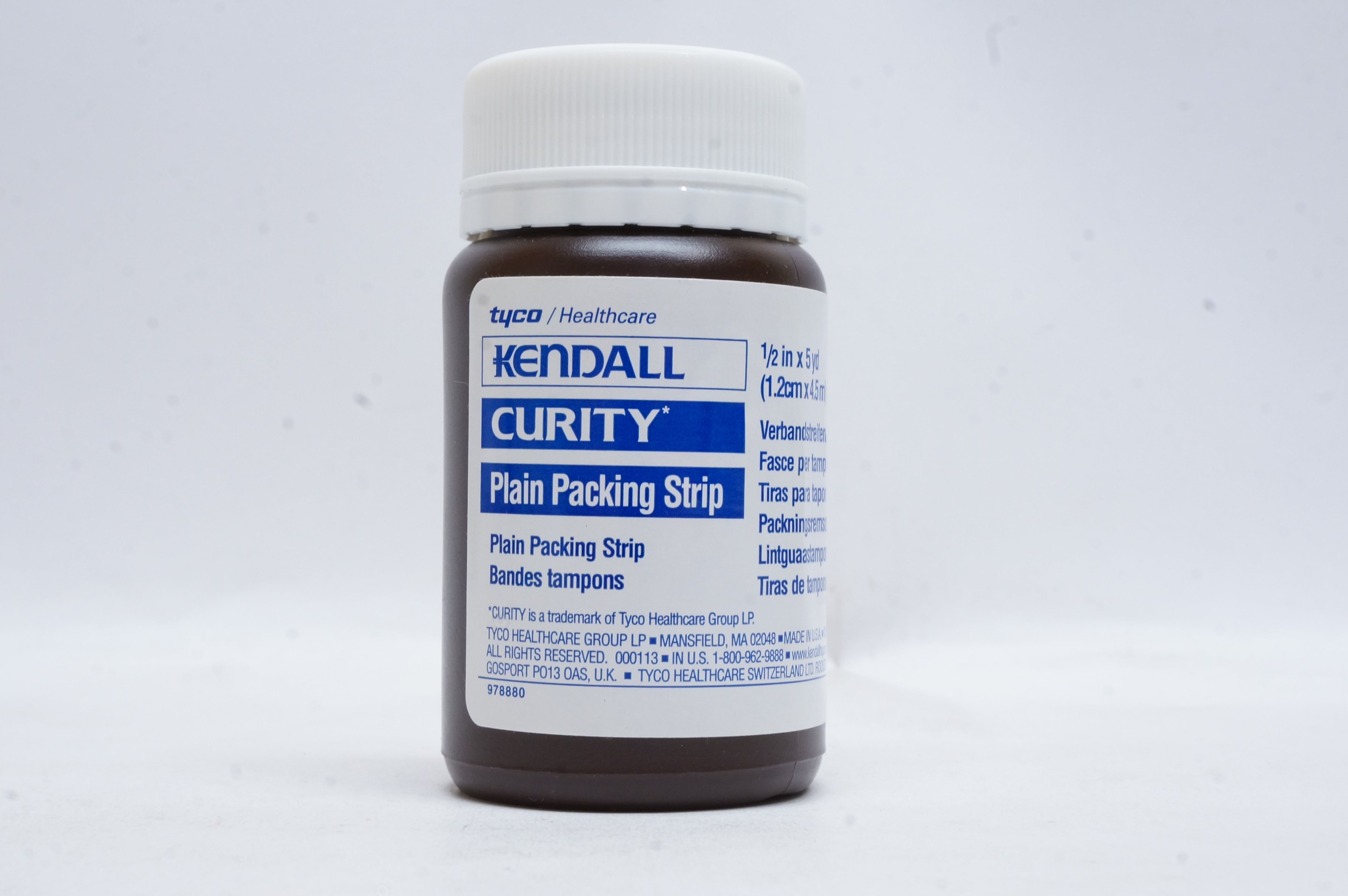 Kendall 7632 CURITY Plain Packing Strip 1/2inch x 5yd. (x)