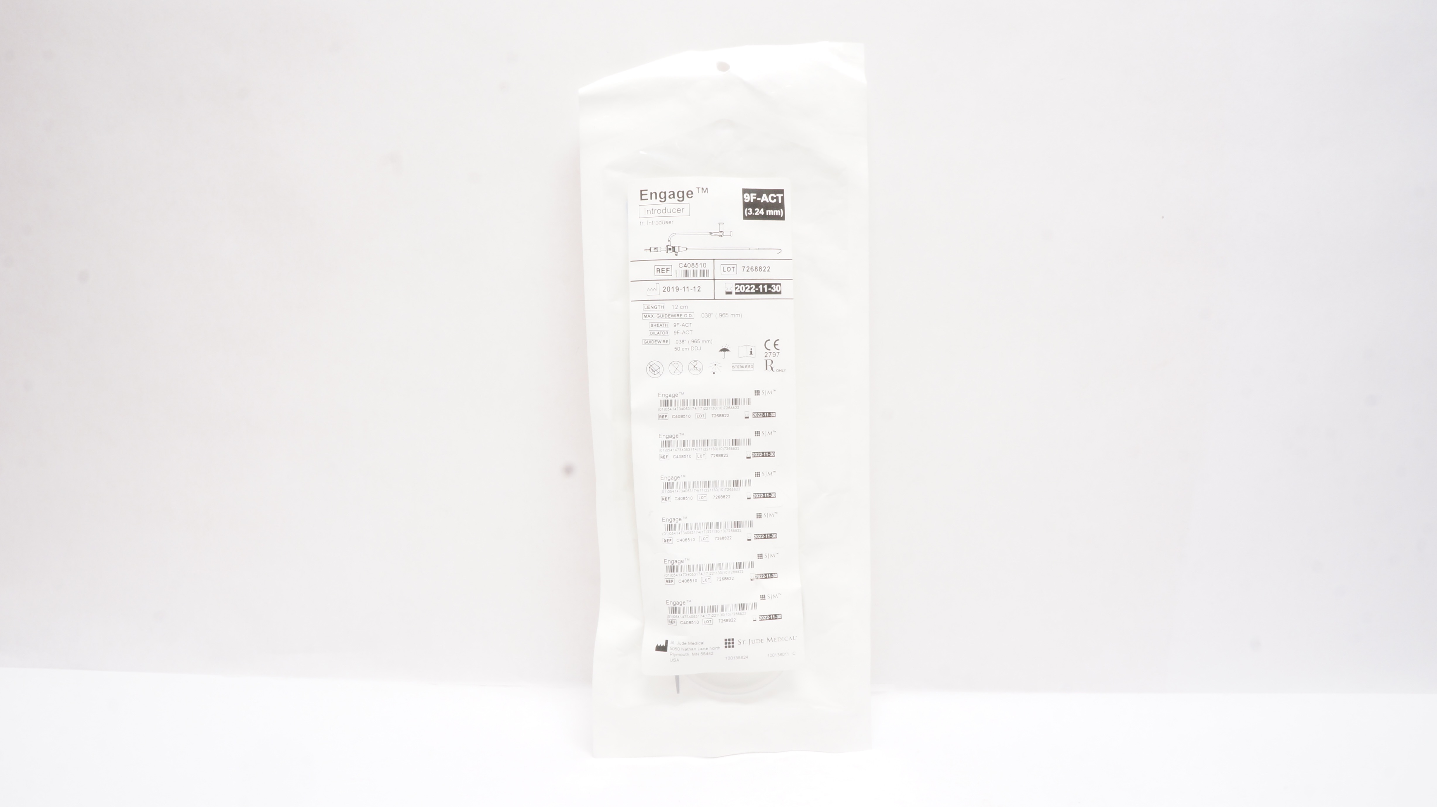 ST Jude Medical C408510 Engage Introducer  9F-ACT (x)