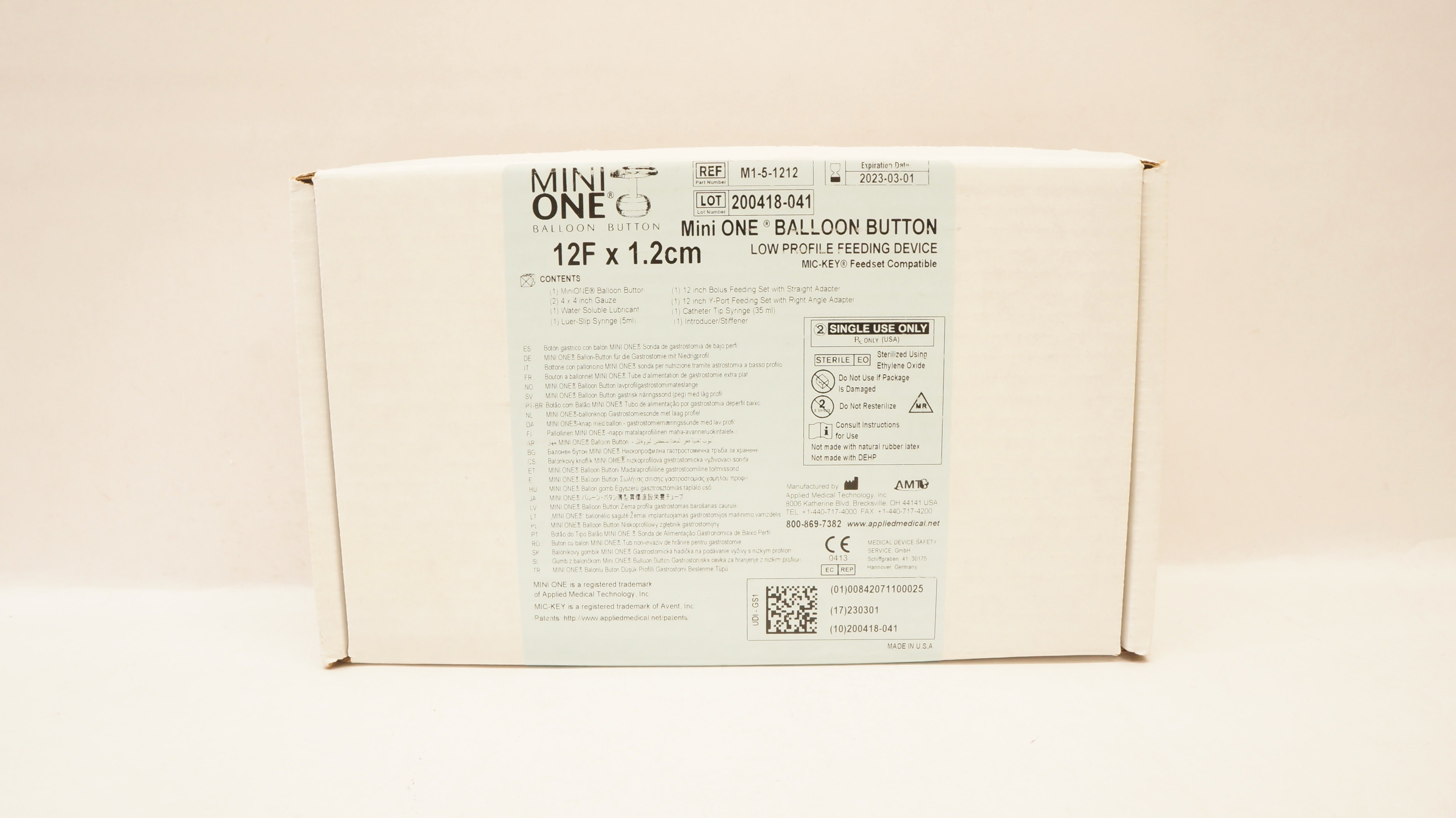 Applied Medical M1-5-1212 Mini One Balloon Button 12F x 1.2cm (x)