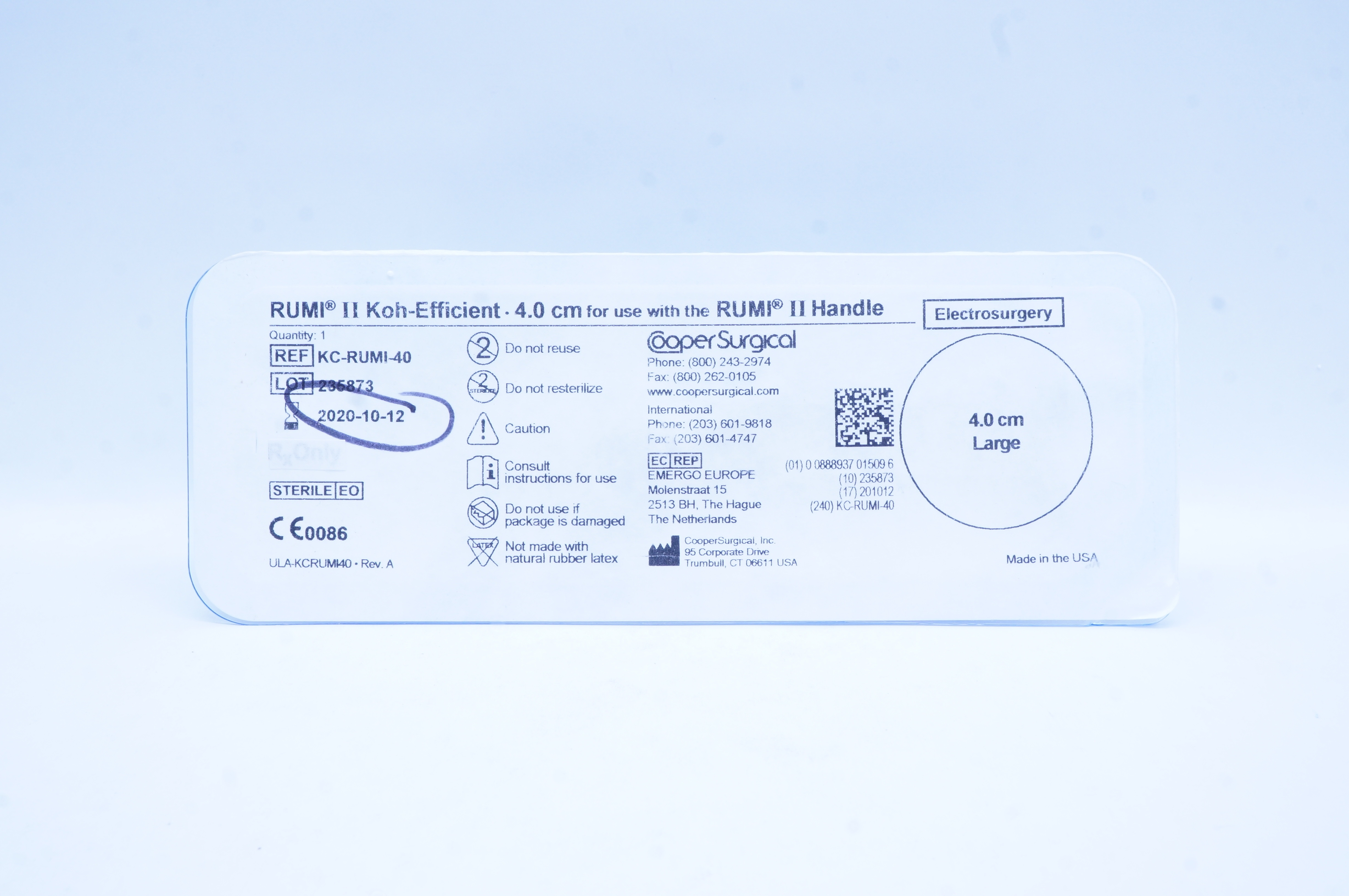Cooper Surgical KC-RUMI-40 RUMI Koh-Efficient 4.0cm For Use W/RUMI II Handle (x)