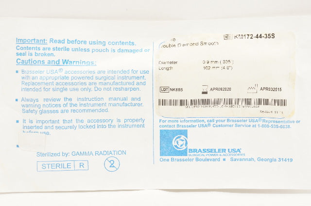 Brasseler USA KM172-44-35S K-Wire Double Diamond Smooth .035inch x 102mm (x)