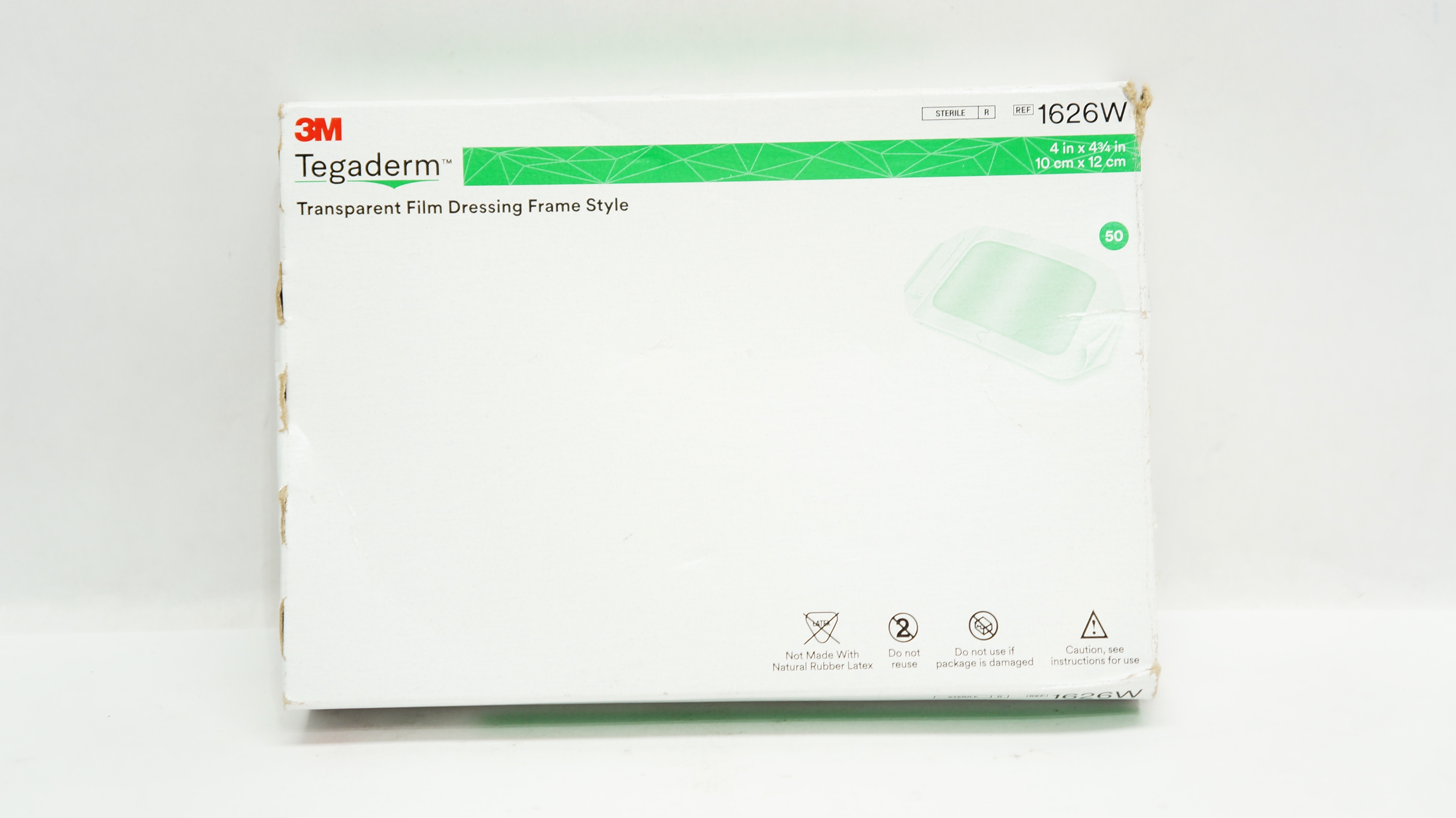 3M 1626W Tegaderm Transparent Film Dressing 4inch x 4-3/4inch (x) - Box of 50