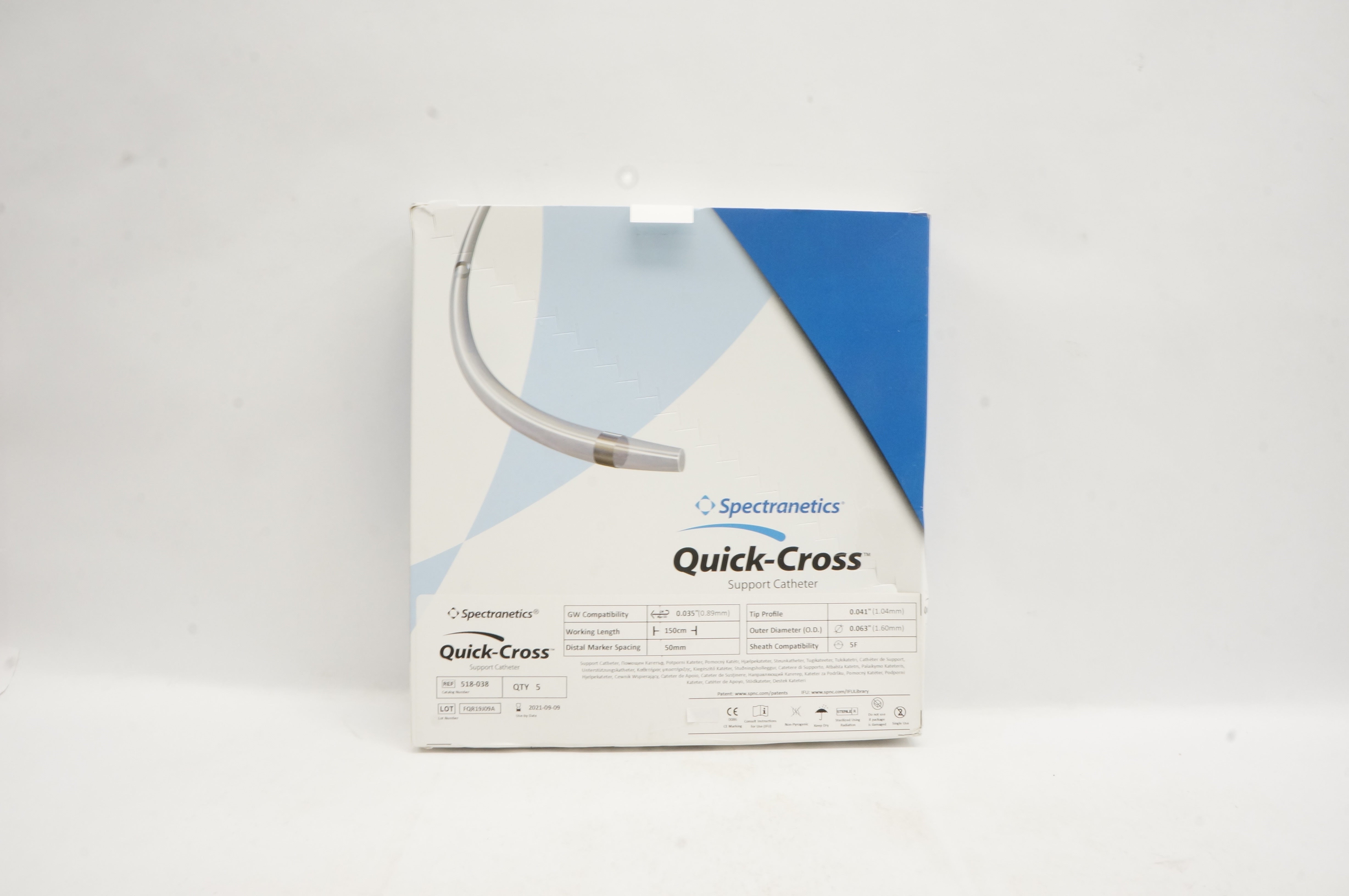 邦楽 CROSS VEIN / ASPIRATION Spectranetics 518-038 Quick-Cross Support Cath. 5Fx 135cm x 0.035