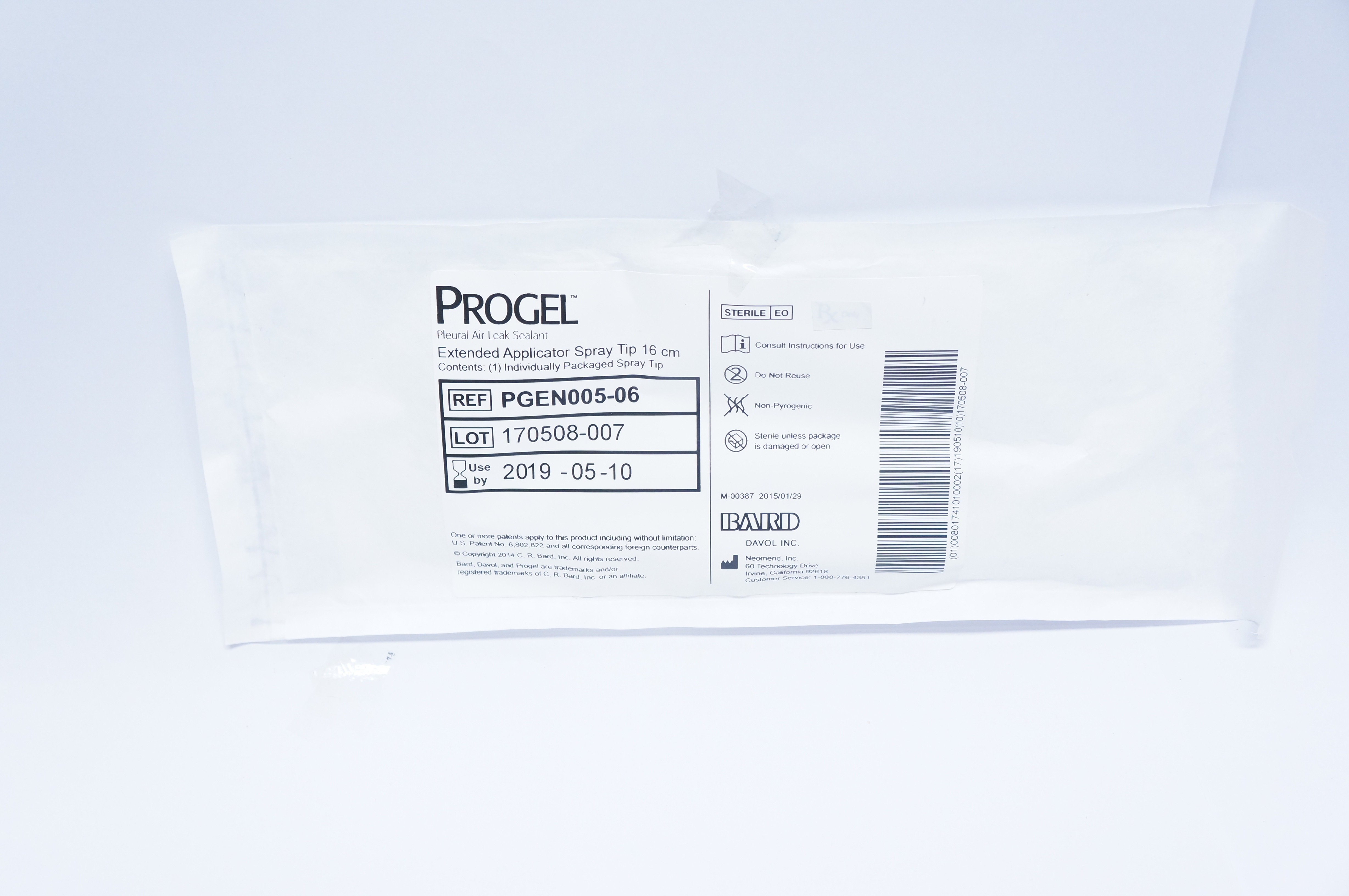 Bard PGEN005-06 Pleural Air Leak Sealant Extended Applicator Spray Tip 16cm (x)