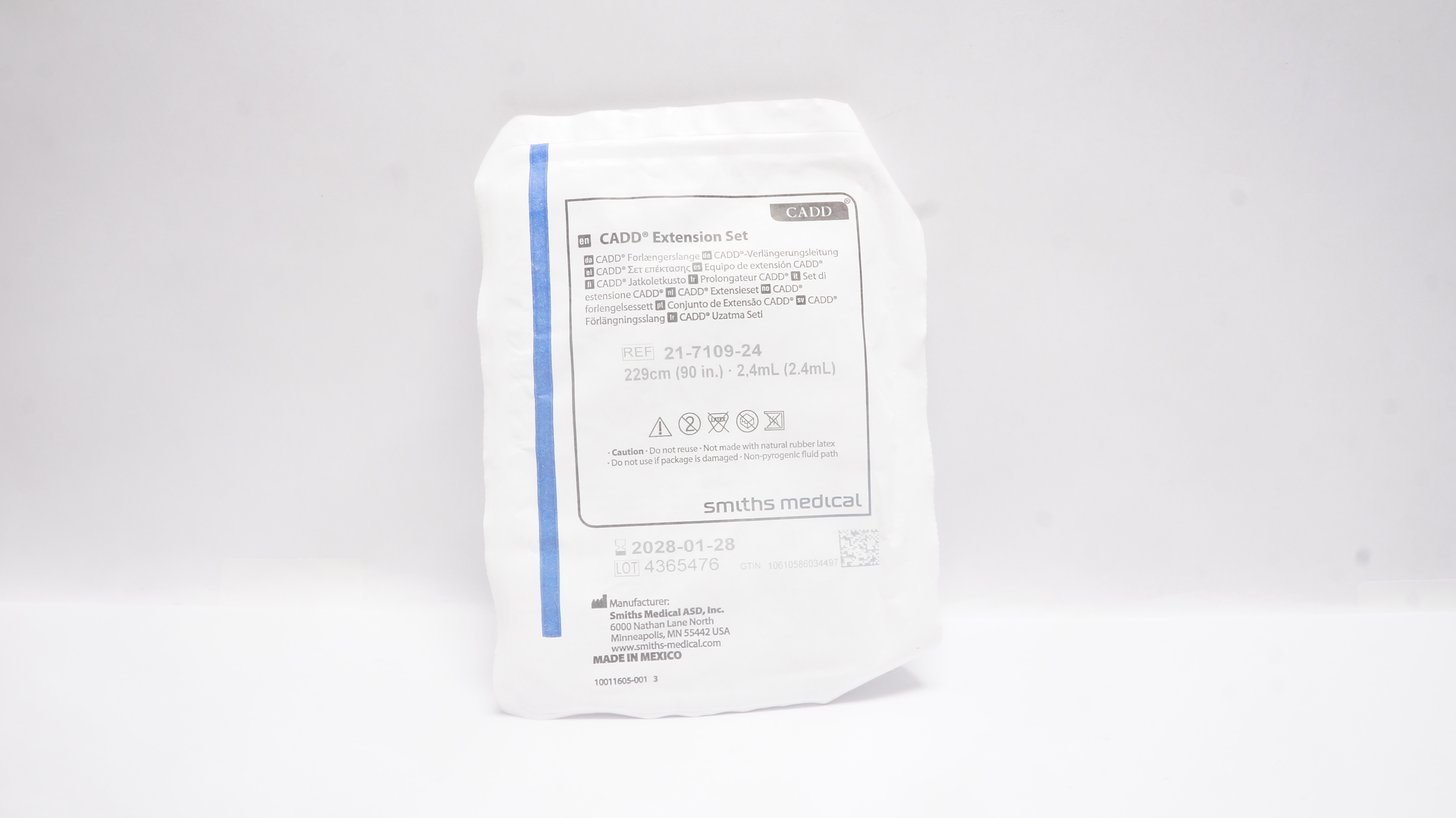 Smiths Medical 21-7109-24 CADD Extension Set 90inch x 2.4mL