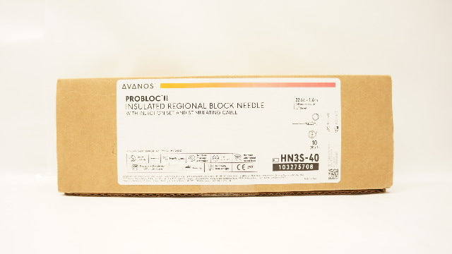 Avanos HN3S-40 Probloc II Insulated Regional Block Ndle 22Gax1.6in.(x)-Case of10