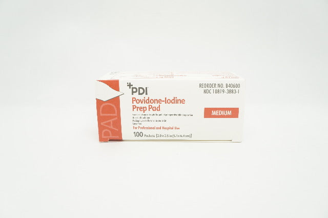 PDI B40600 Povidone-Iodine Prep Pad 10%, Medium, 2.0 x 2.5inch - Box of 100