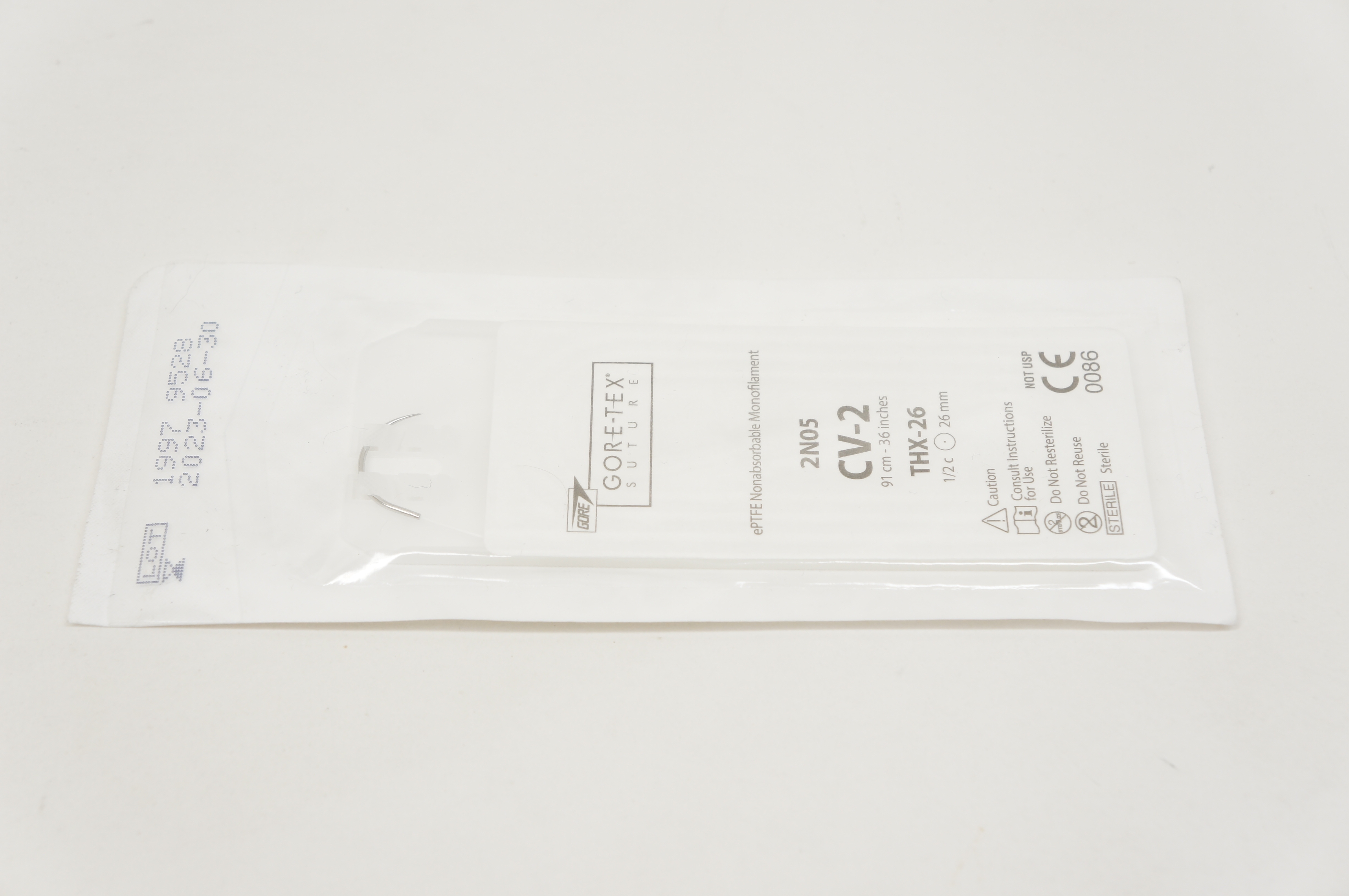 Gore 2N05 ePTFE Nonabsorbable Monofilament, 1/2c 26mm, THX-26, CV-2, 36inch