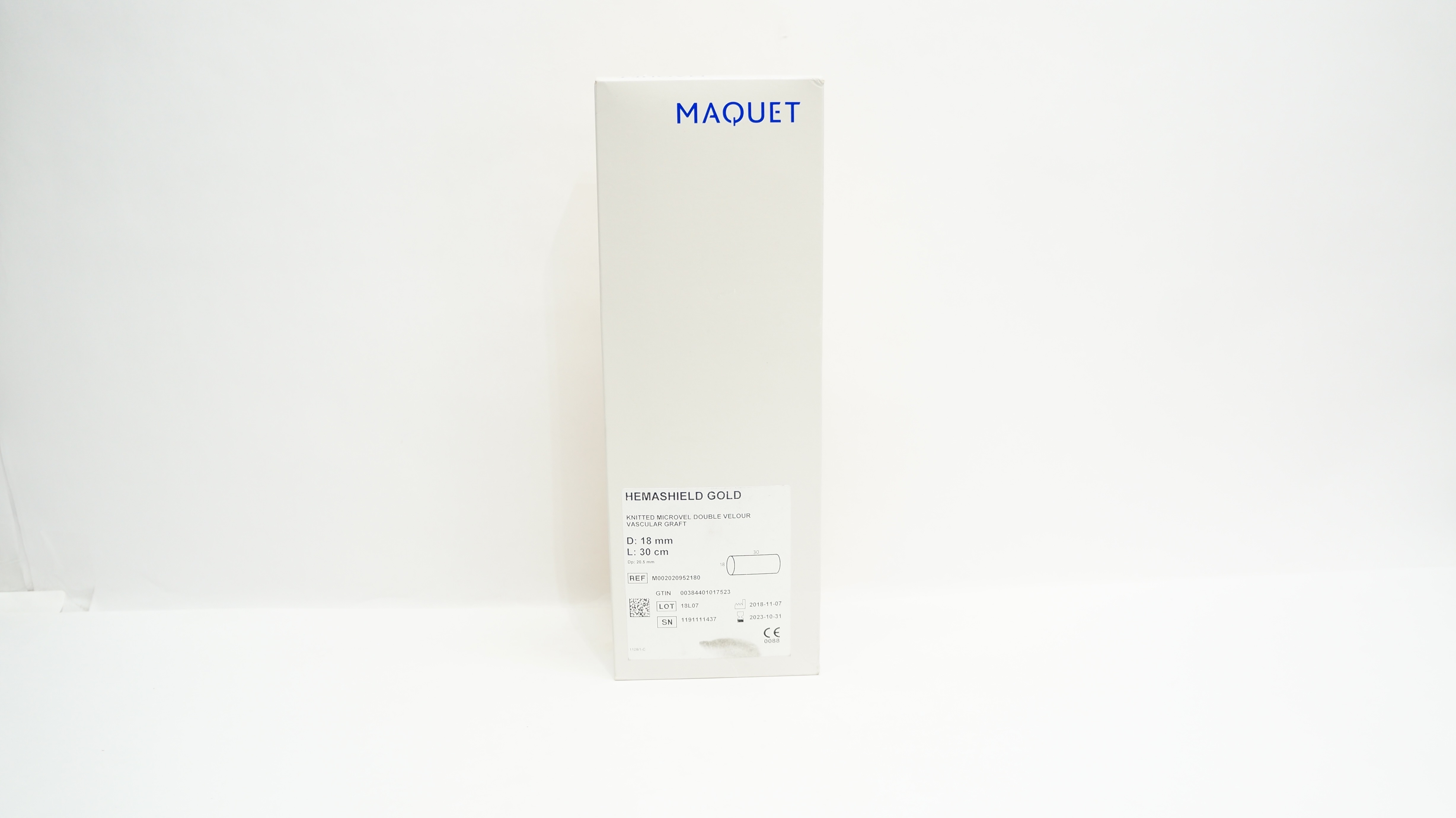 Maquet M002020952180 Hemashield Gold Knitted Vascular Graft 18mm x 30cm (x)