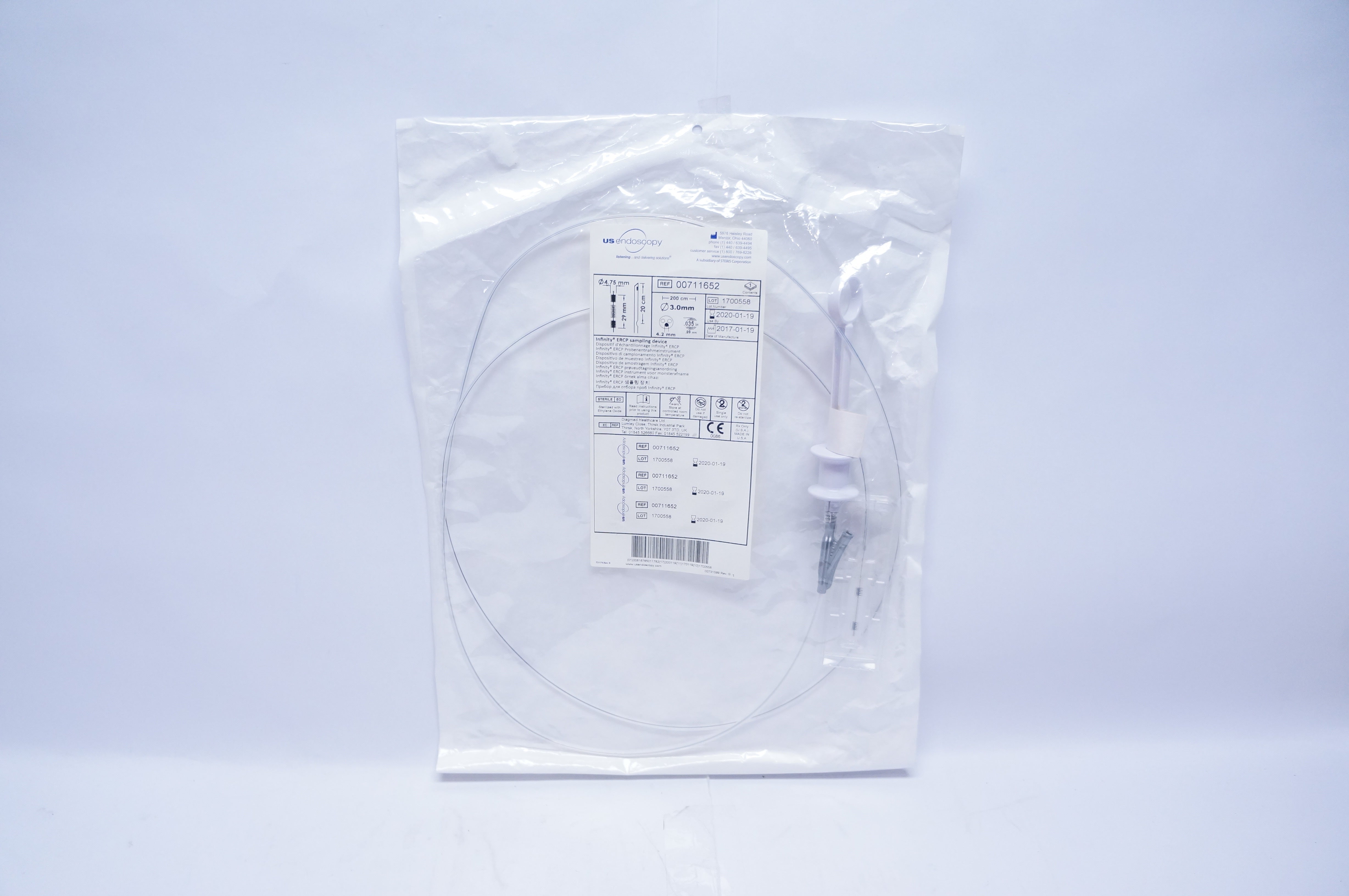 US Endoscopy 00711652 Infinity ERCP Sampling Device 3mm / 9Fr. (x)