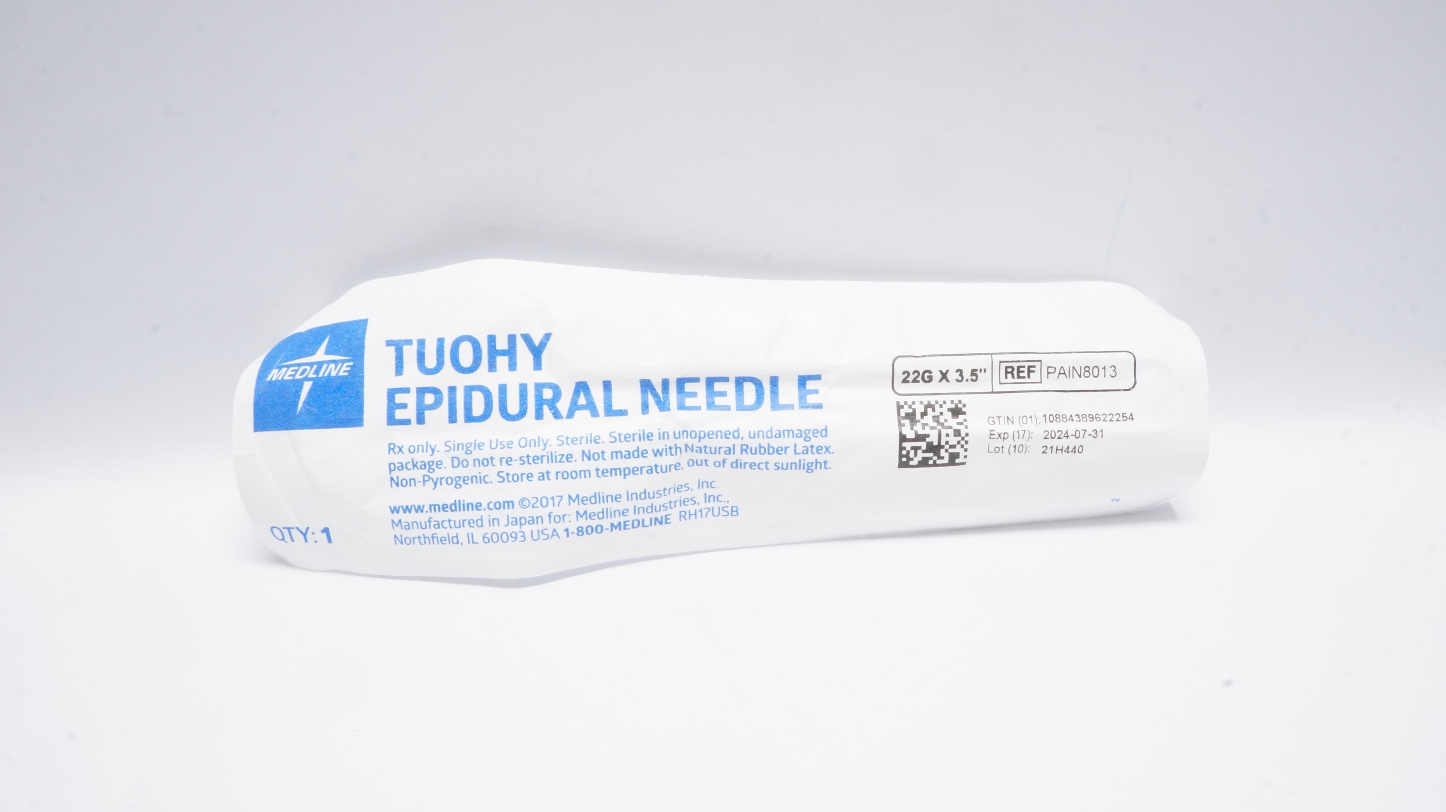 Medline PAIN8013 Tuohy Epidural Ndle 22F x 3.5inch (x)