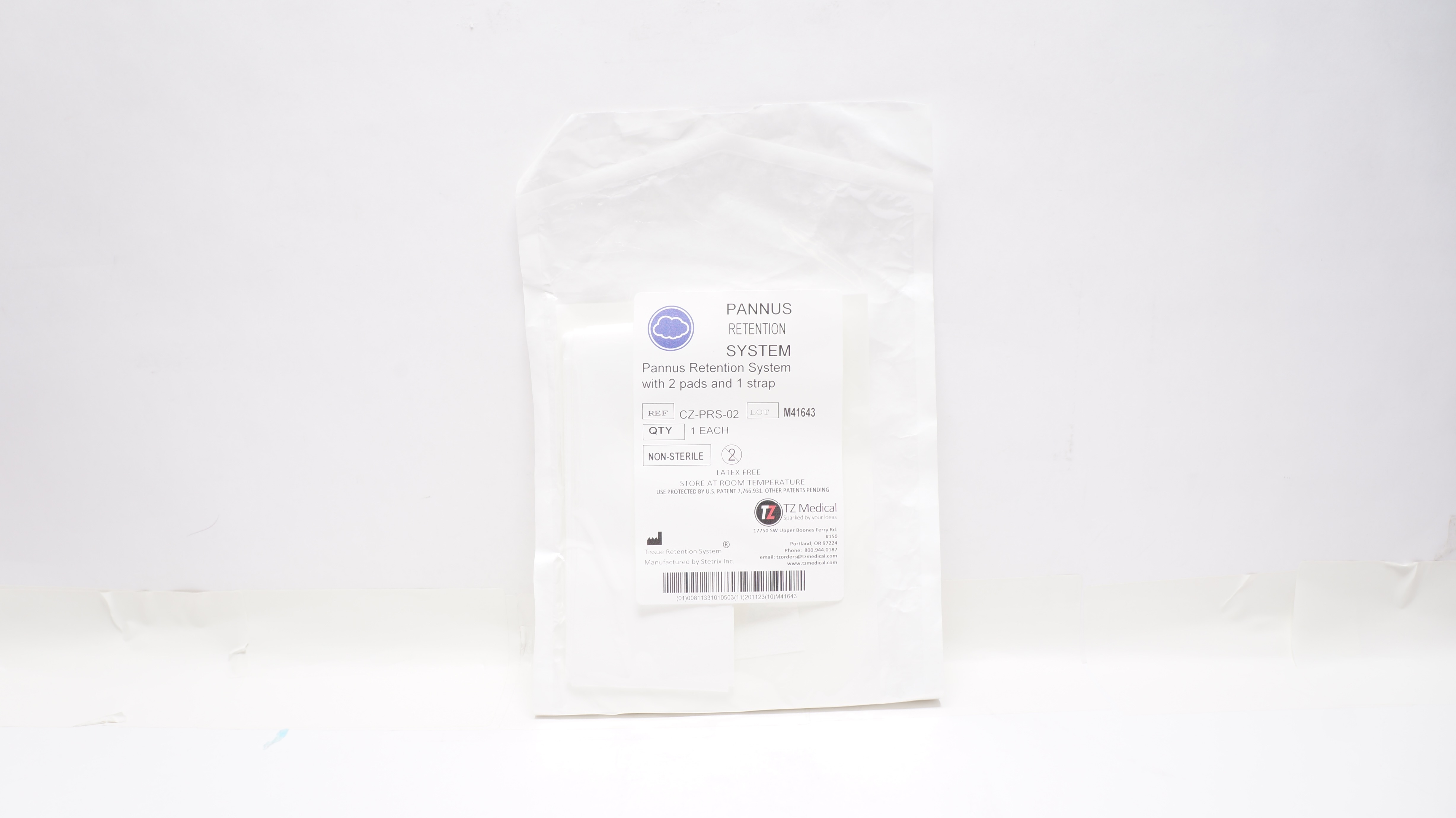 TZ Medical CA-PRS-02 Pannus Retention System with 2 Pads and 1 Strap