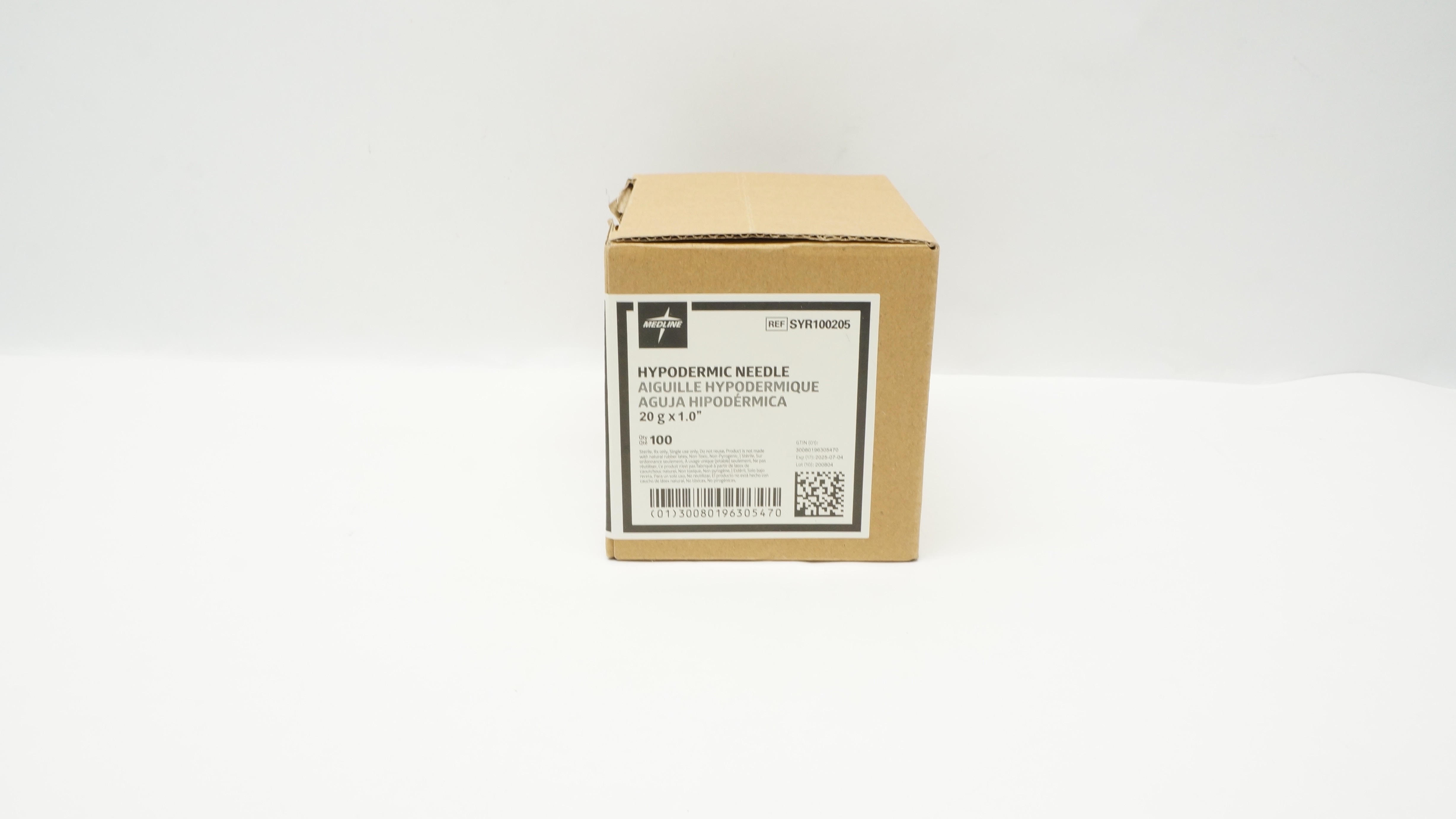 Medline SYR100205 Hypodermic Ndle 20G x 1.0inch - Box of 63