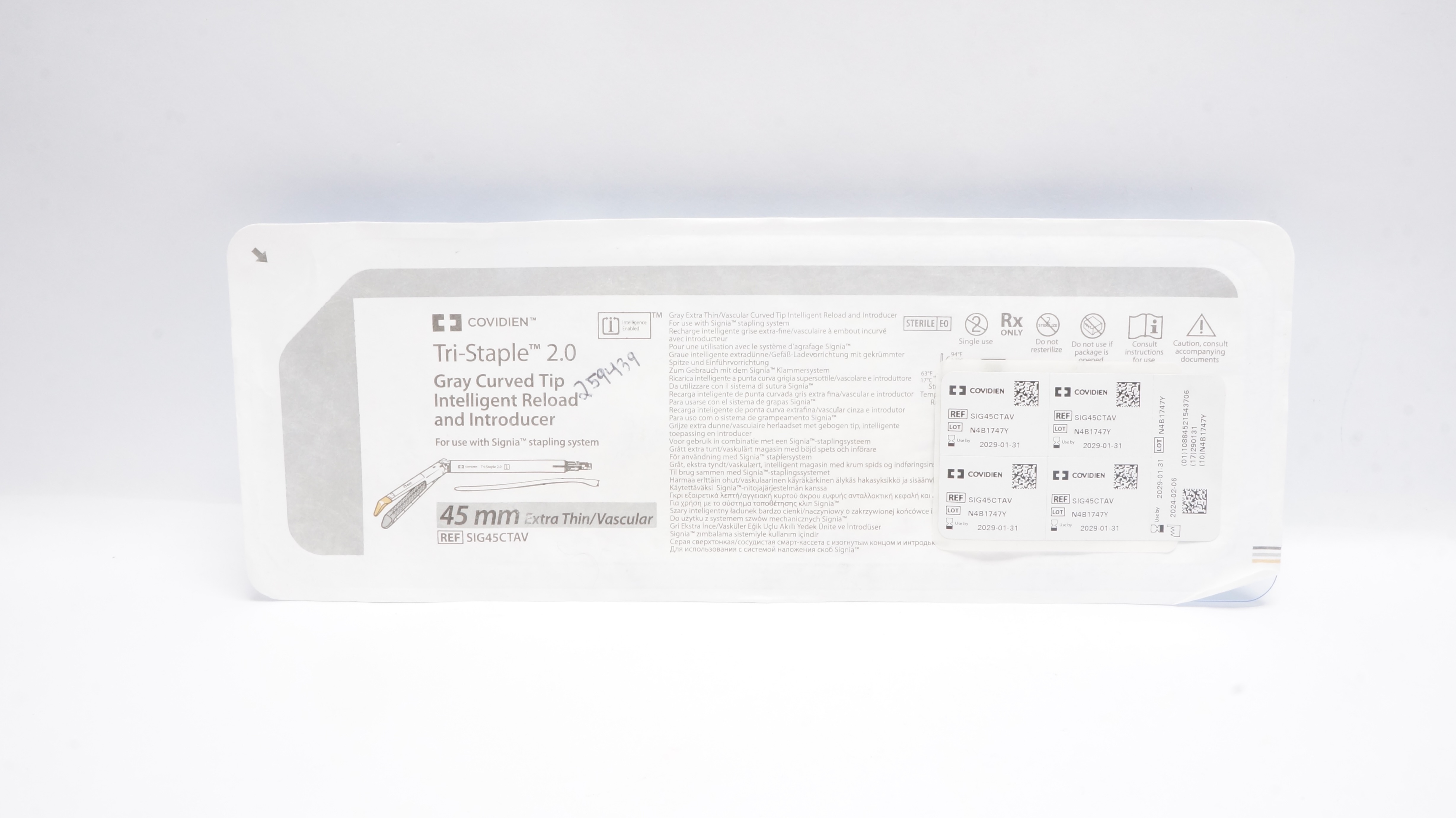 Covidien SIG45CTAVM Tri-Staple 2.0 Curved Tip Intelligent Reload&Introducer