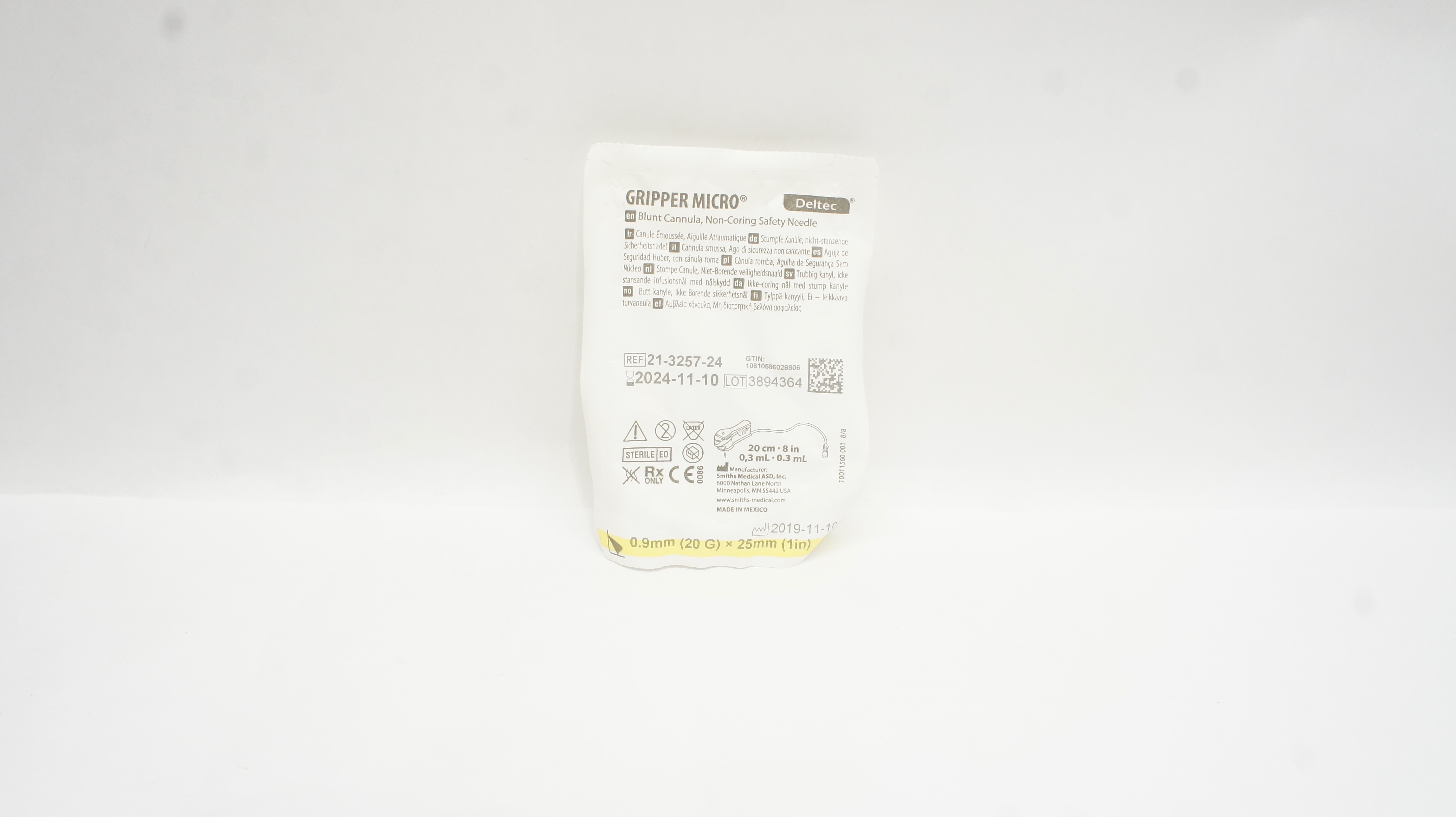 Smiths Medical 21-3257-24 Deltec Gripper Micro Blunt Cannula, Ndle 20G x 1inch
