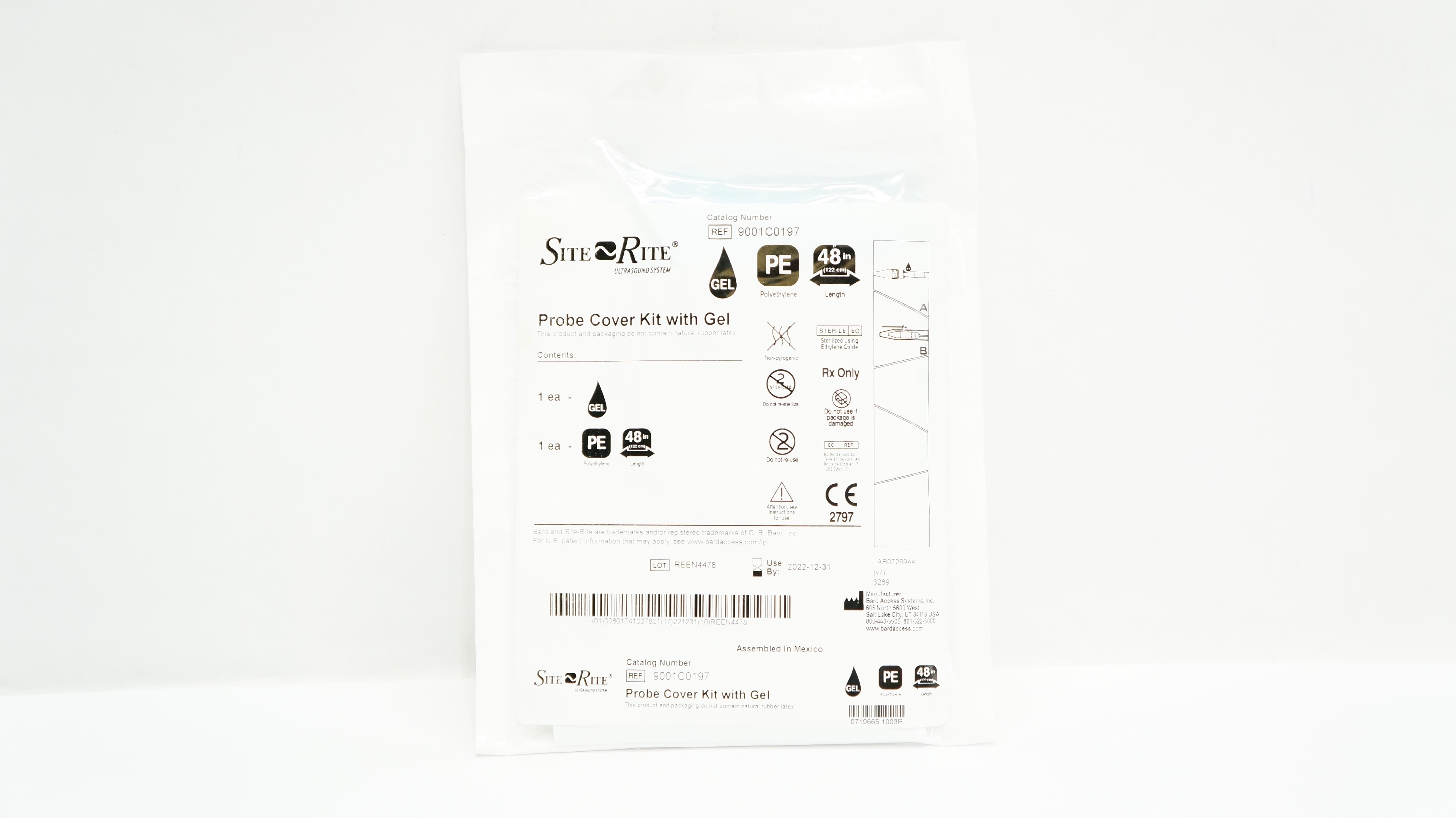 Bard 9001C0197 Site Rite Probe Cover Kit with Gel 48inch (x)
