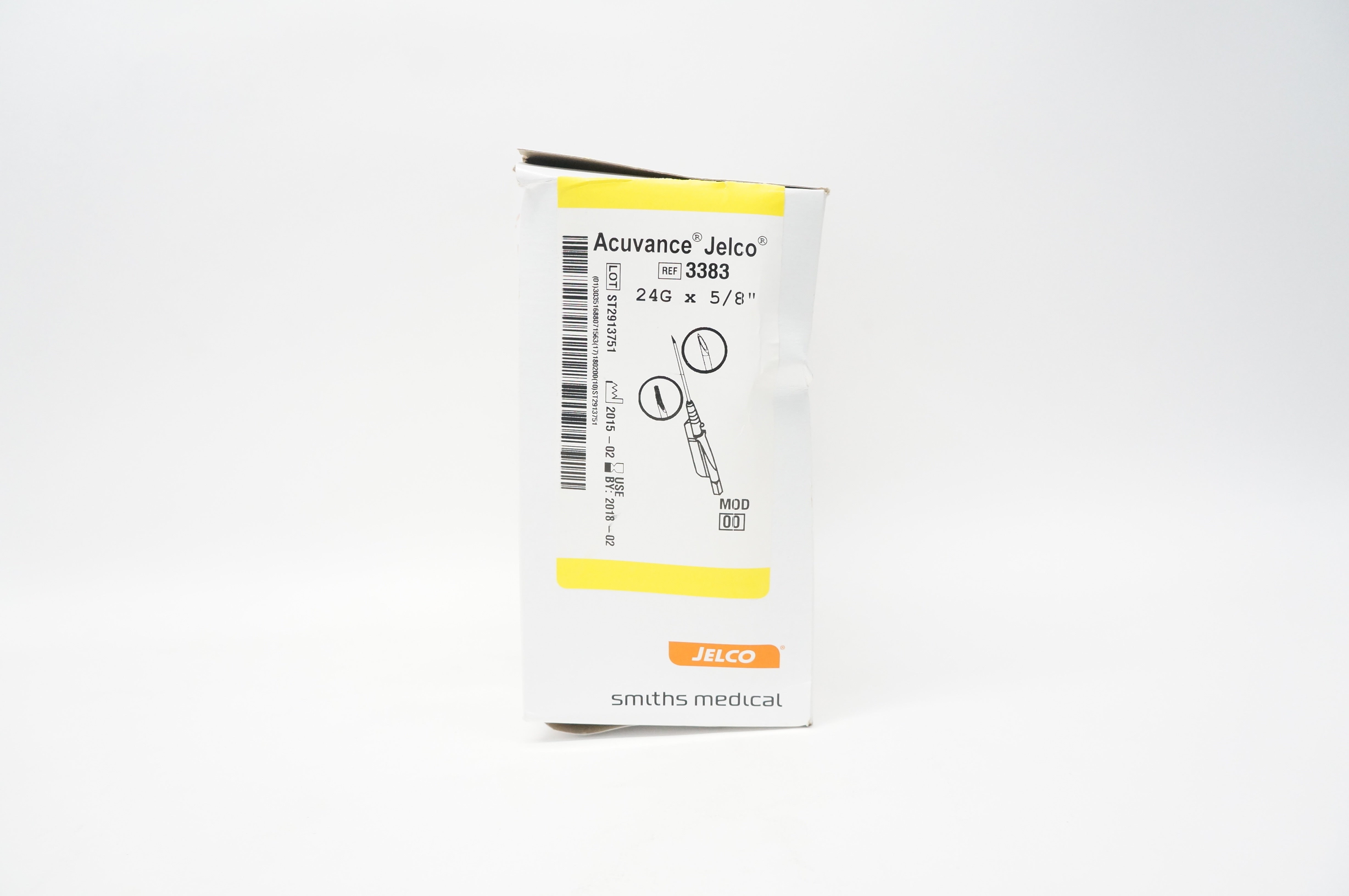 Smiths Medical 3383 Jelco Acuvance Safety IV Cath. 24G x 5/8inch (x) - Box of 50