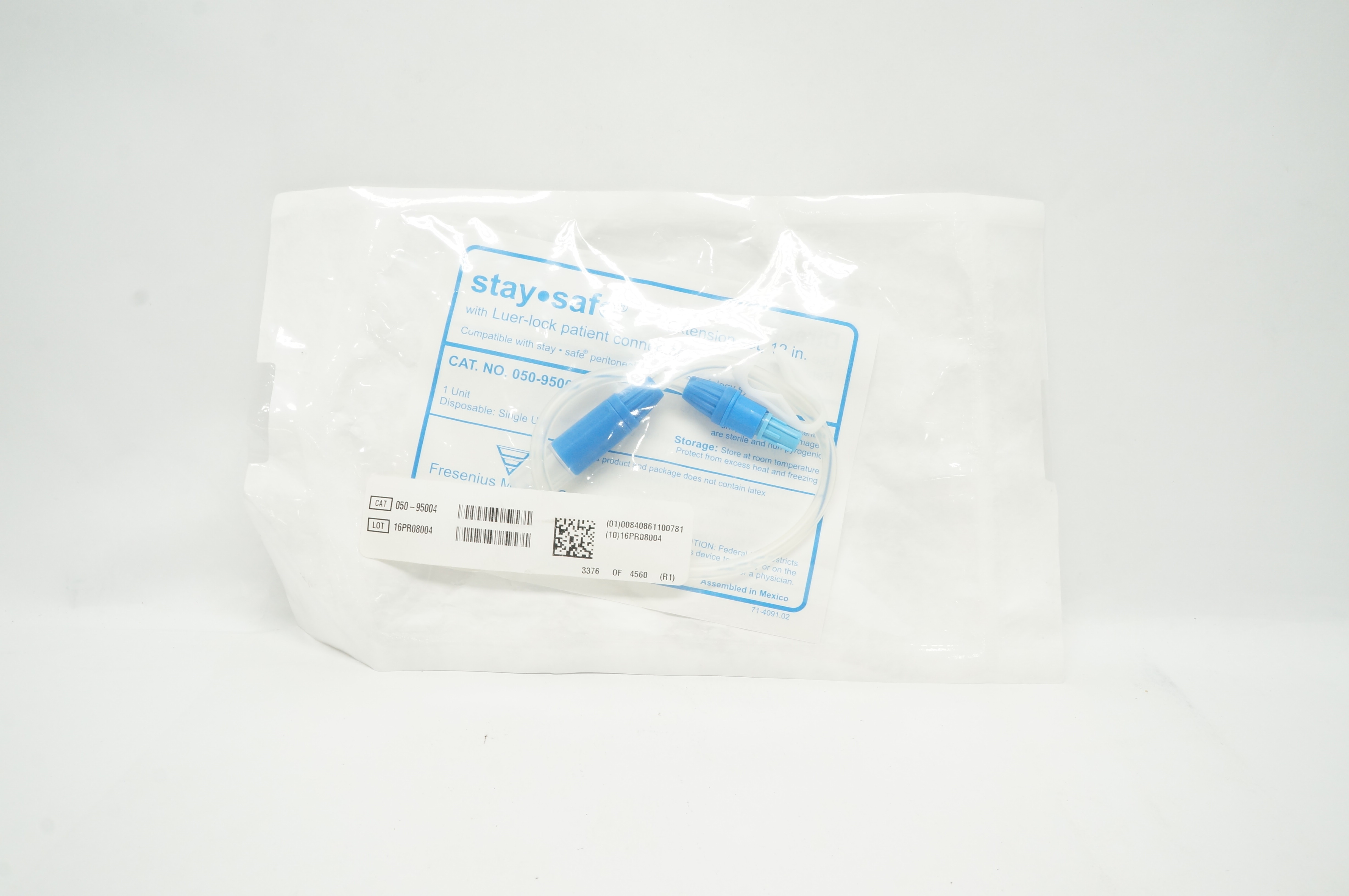 Fresenius Medical 050-95004 StaySafe Extension Set with Luer-Lock 12 inch