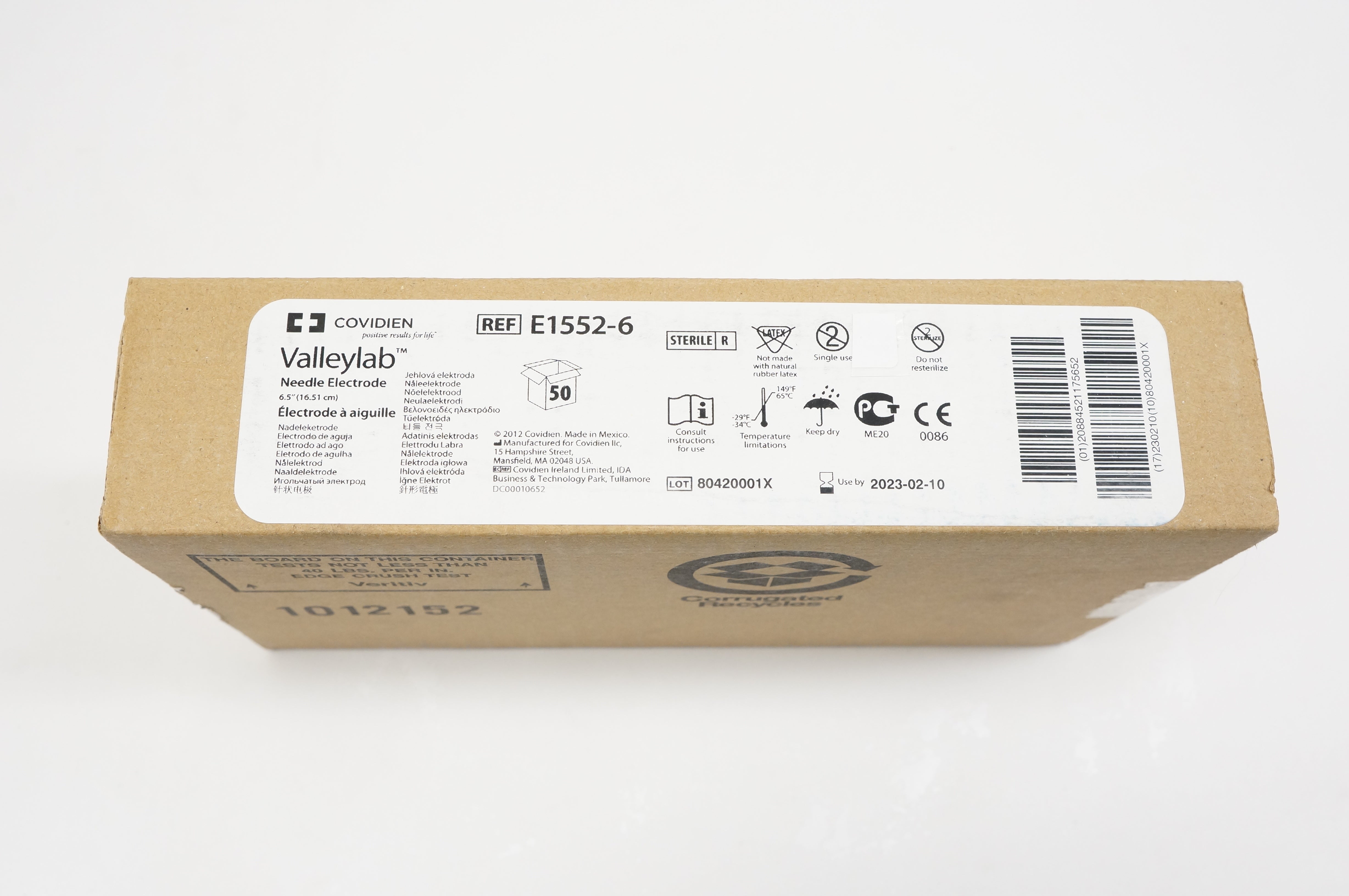 Covidien E1552-6 Valleylab Ndle Electrode 6.5inch - Box of 50
